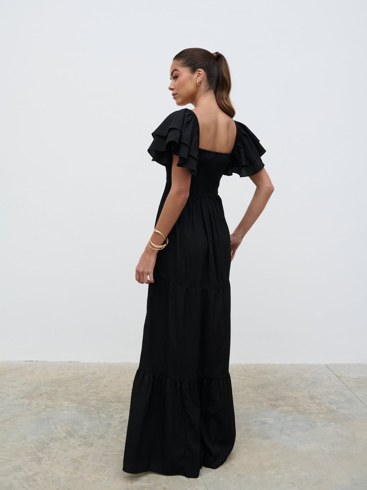 Althea Frill Easywear Day Dress - Black