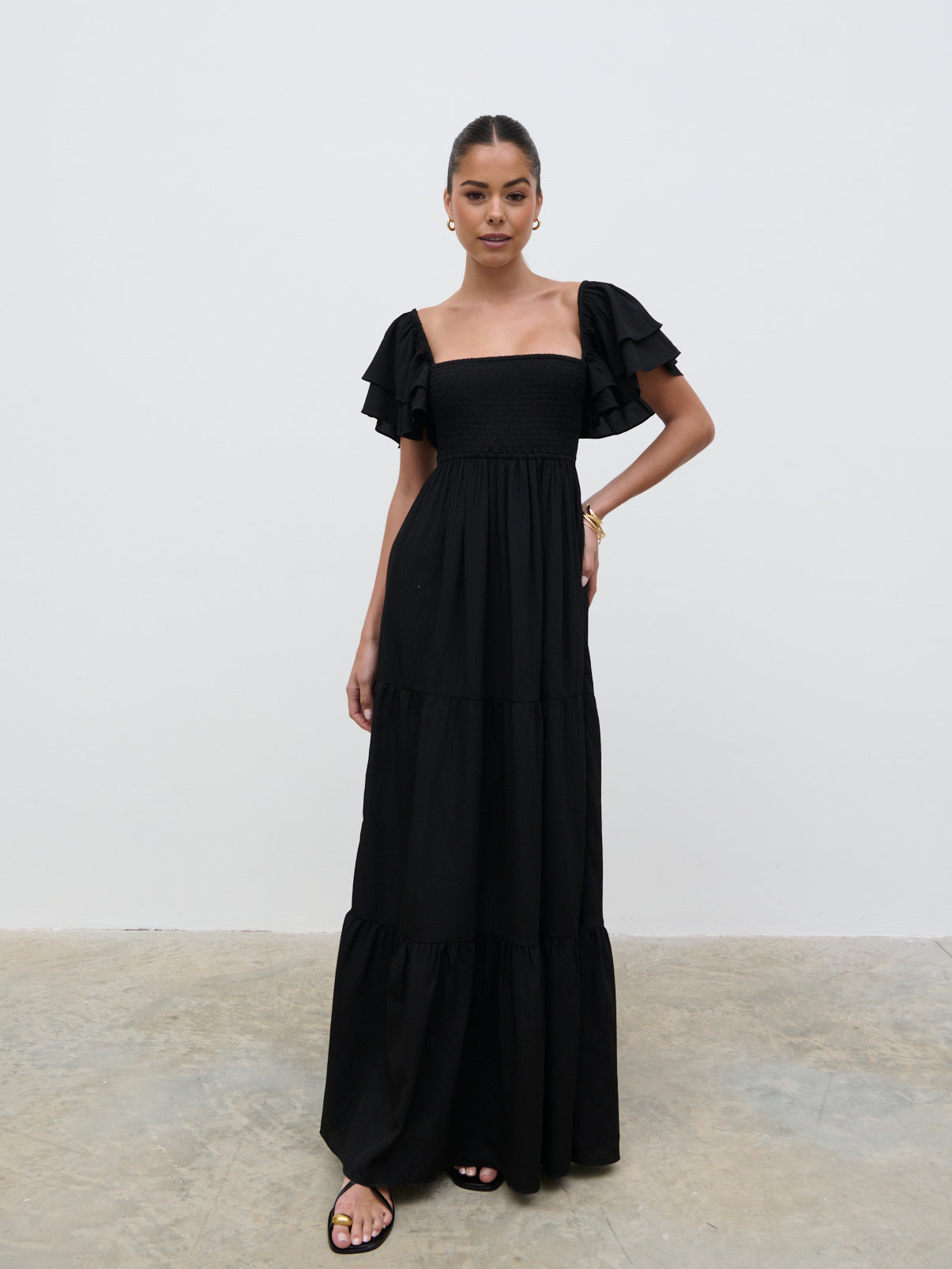 Althea Frill Easywear Day Dress - Black