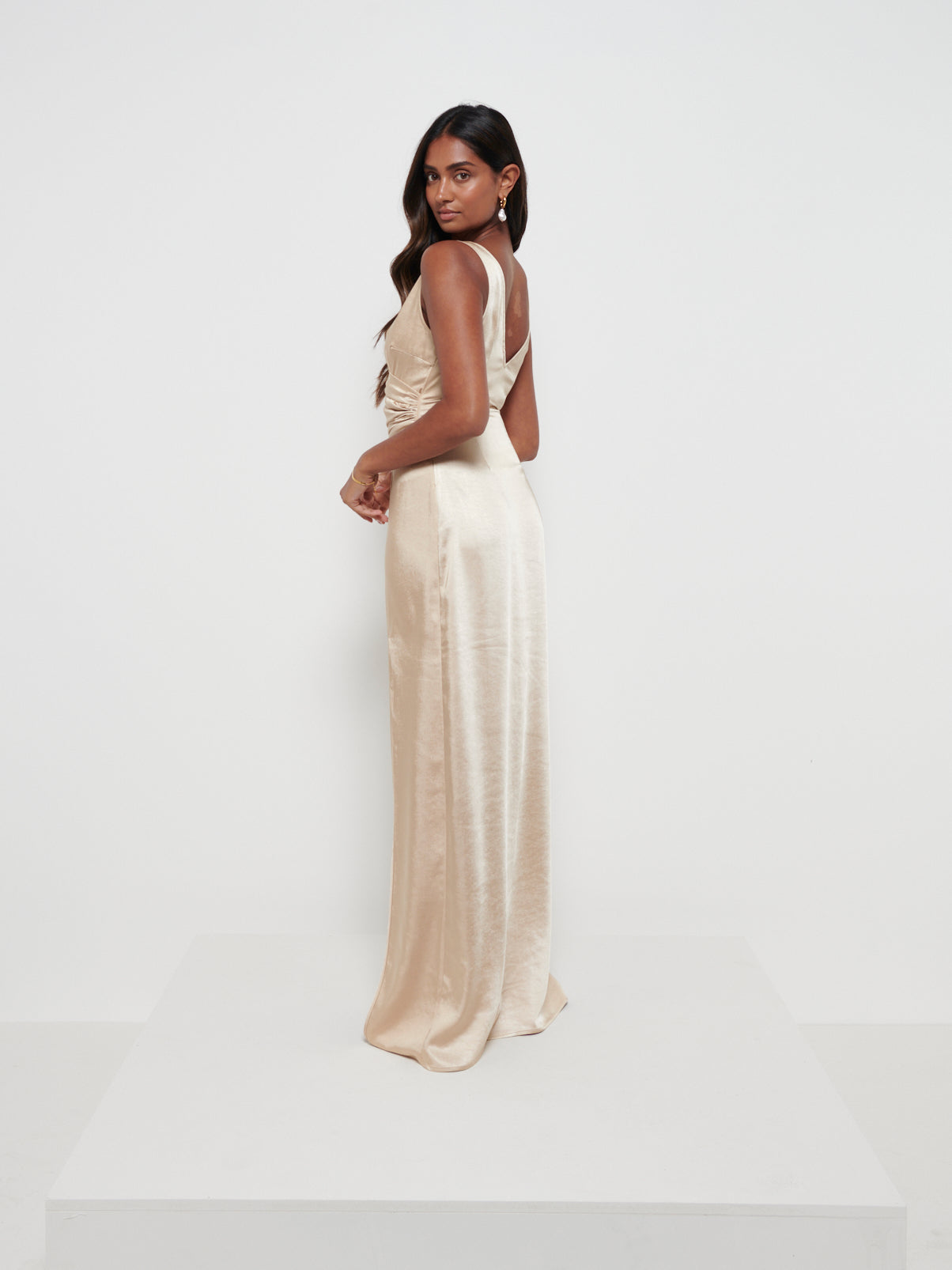 Esmee Wrap Maxi Bridesmaid Dress - Matte Bronze