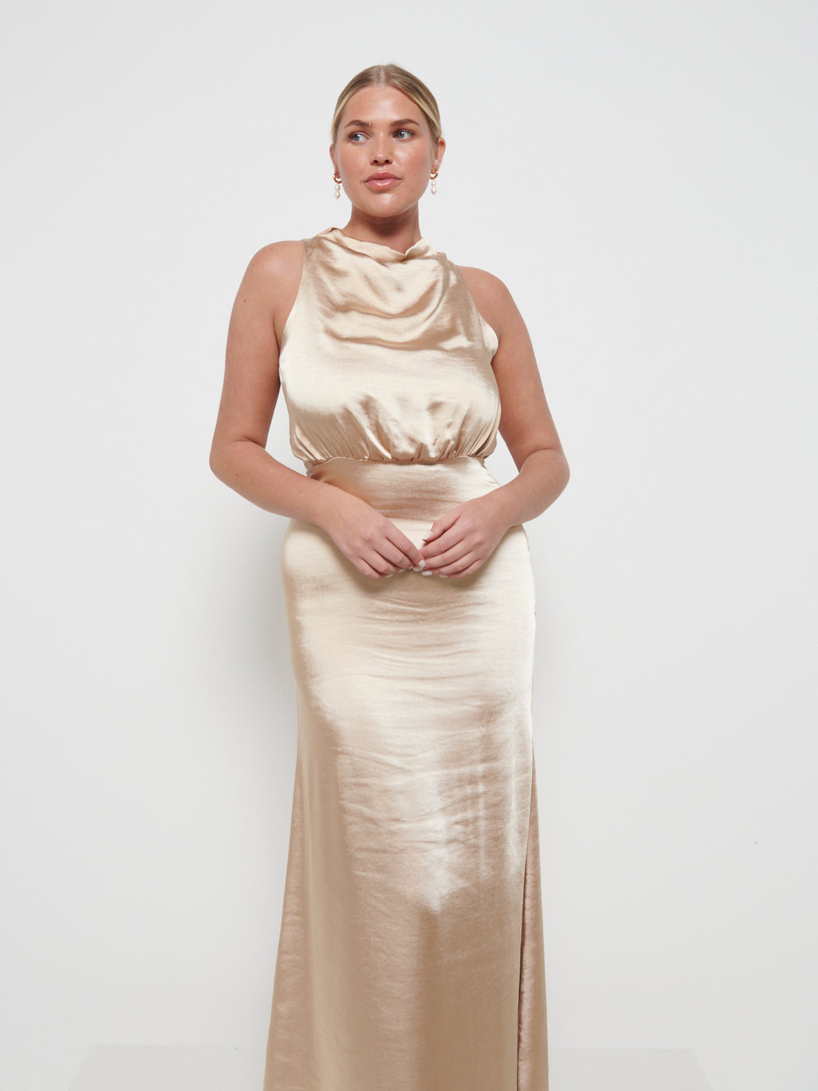 Farrah Maxi Bridesmaid Dress - Matte Bronze