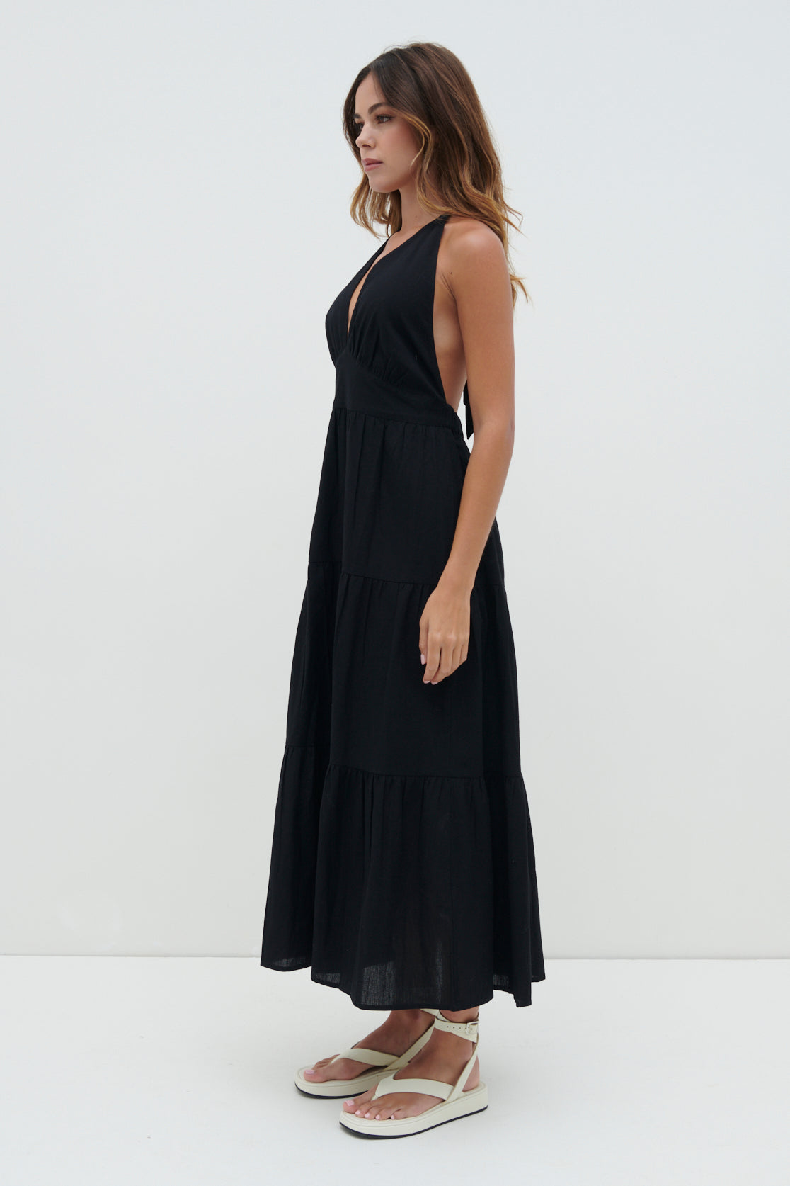 Gabrielle Halterneck Midaxi Dress - Black