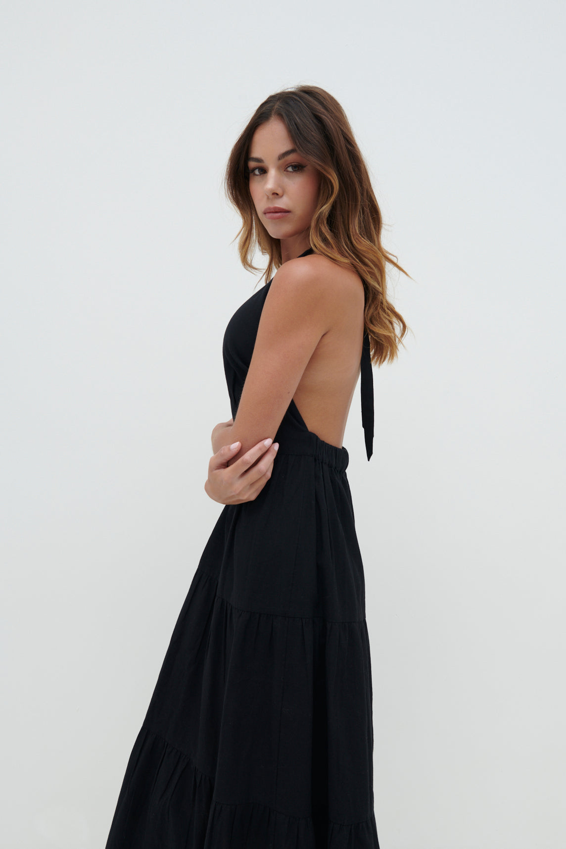 Gabrielle Halterneck Midaxi Dress - Black