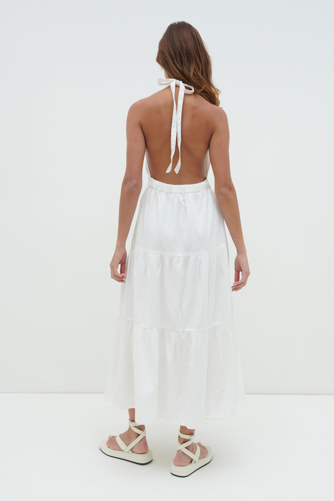 Gabrielle Halterneck Midaxi Dress - White