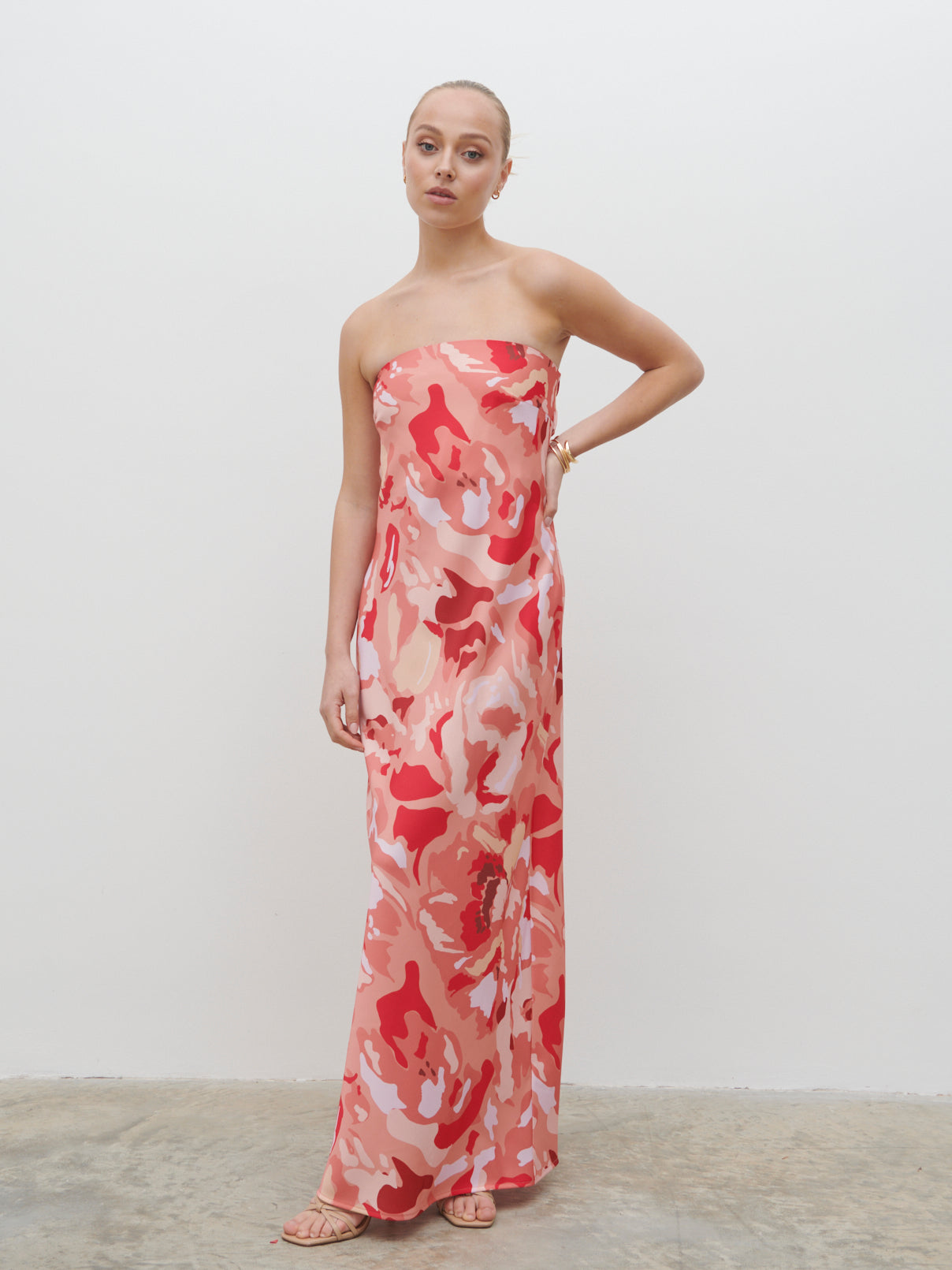 Heather Bandeau Maxi Dress - Abstract Multi Floral