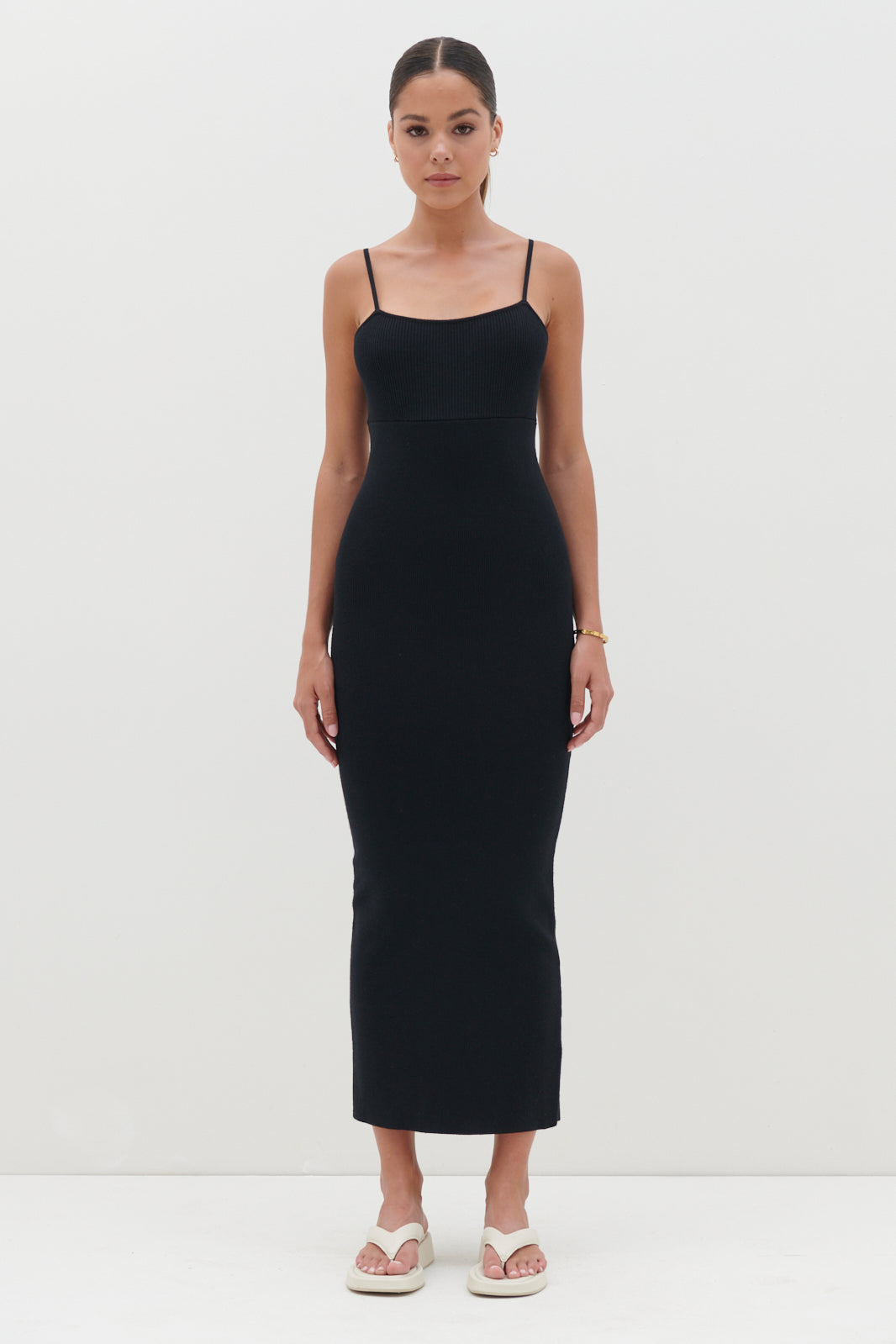Kaya Knit Midaxi Dress - Black