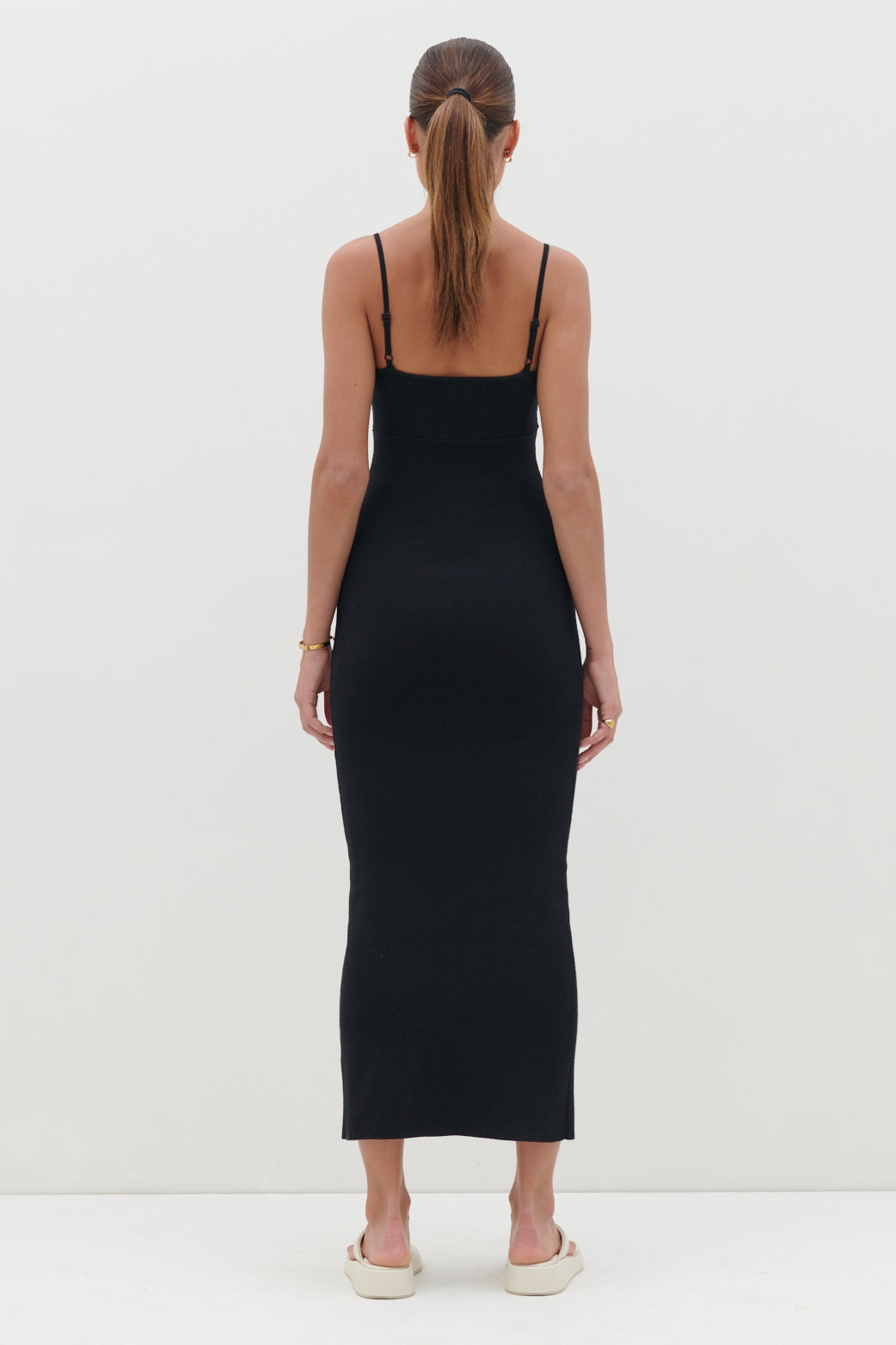 Kaya Knit Midaxi Dress - Black