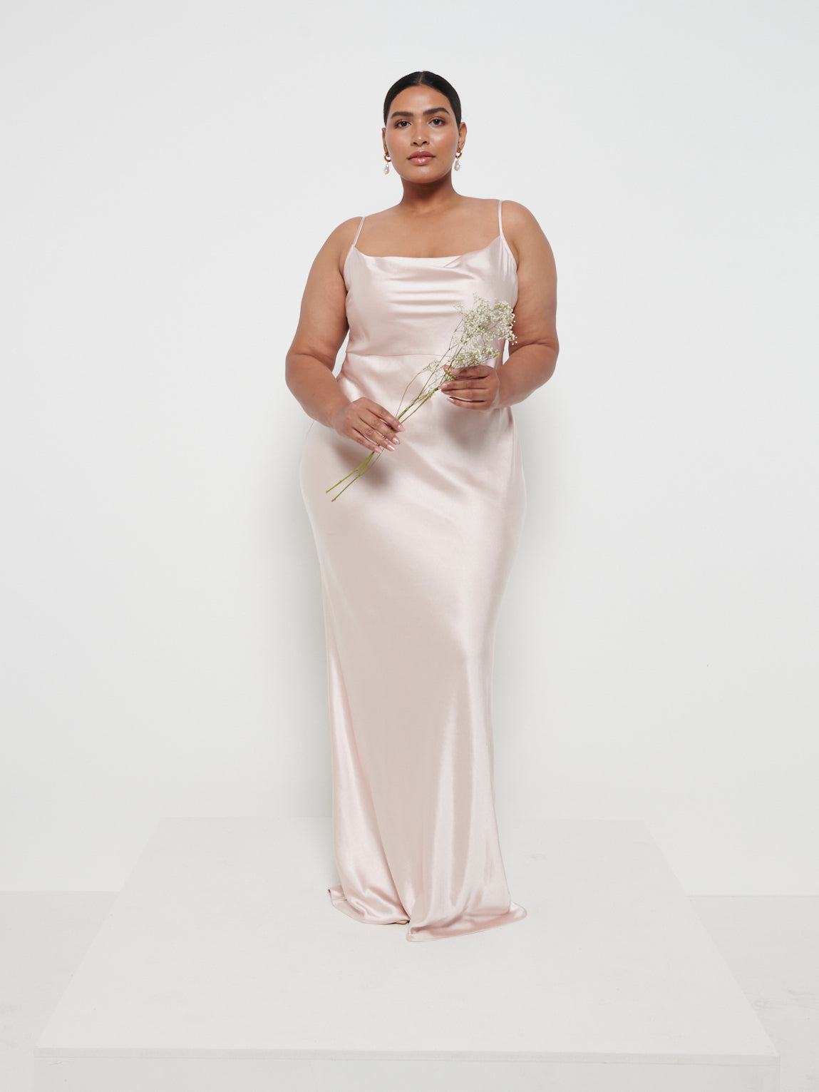 Keisha Maxi Bridesmaid Dress Curve - Matte True Blush