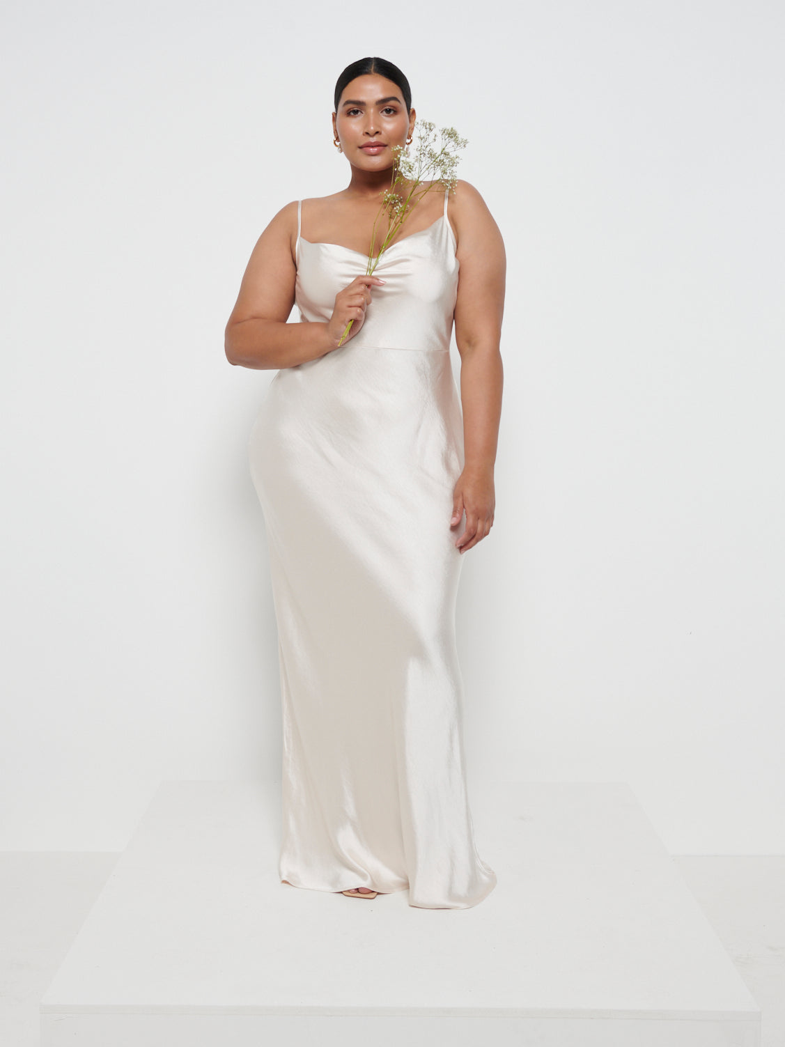 Keisha Maxi Bridesmaid Dress Curve - Matte Champagne