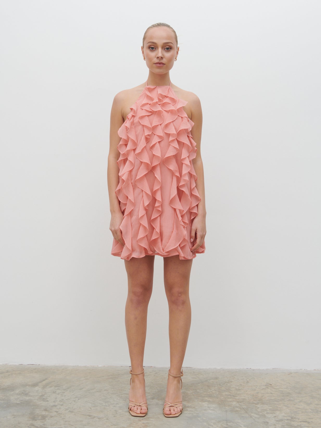 Kelsey Ruffle Mini Dress - Blush