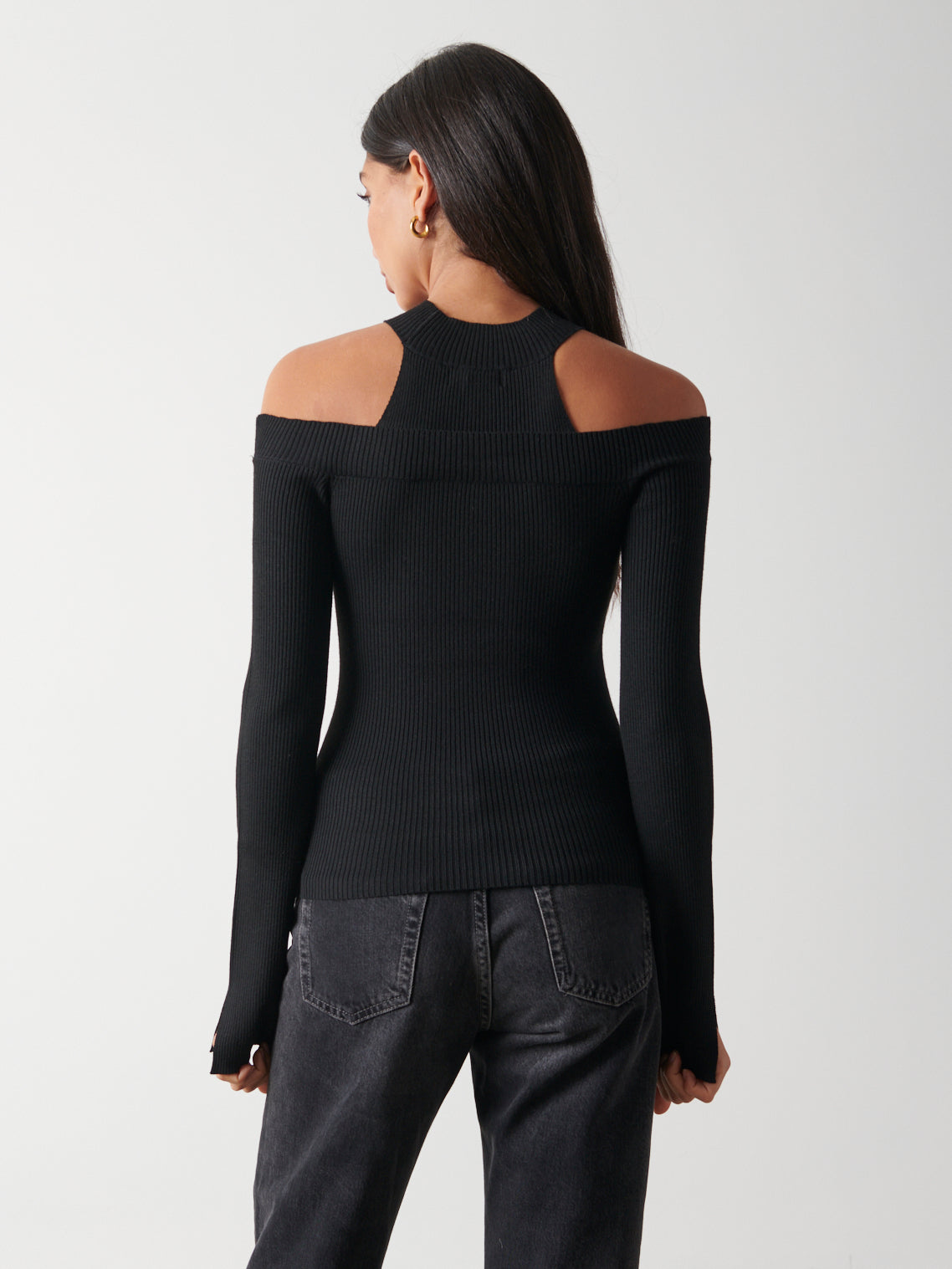 Kennedy Cut Out Knit Top - Black