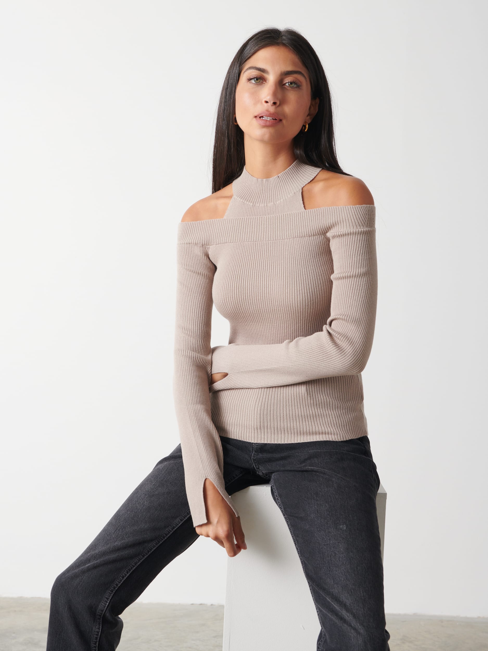 Ombre Cut-Out Knit Top