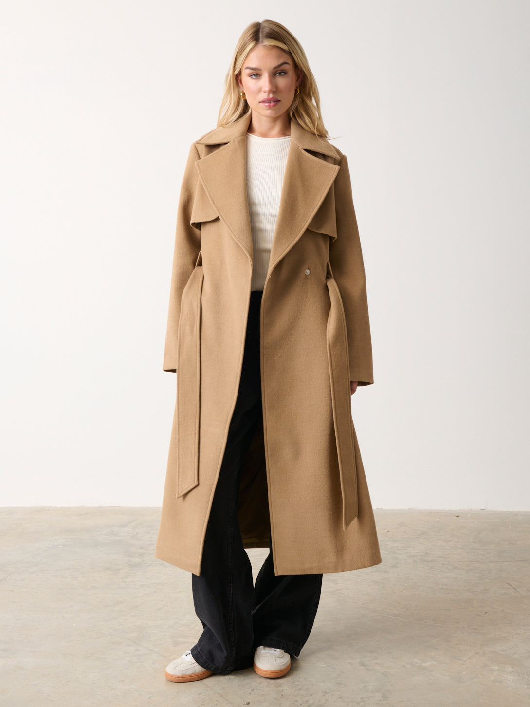 Logan Felted Trench - Camel