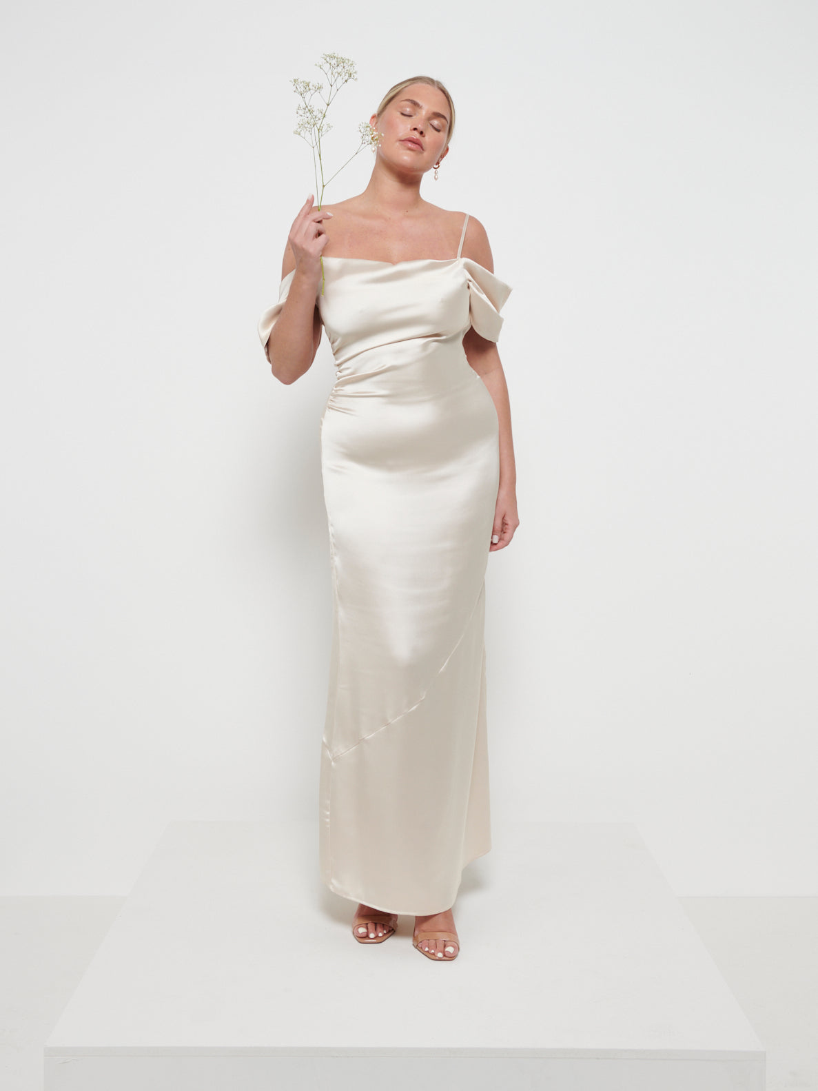 Lucette Recycled Maxi Bridesmaid Dress - Champagne