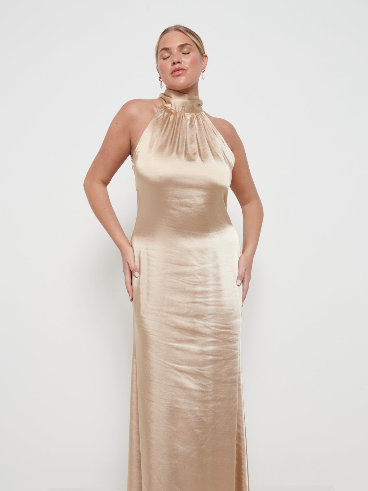 Odelle Maxi Bridesmaid Dress - Matte Bronze