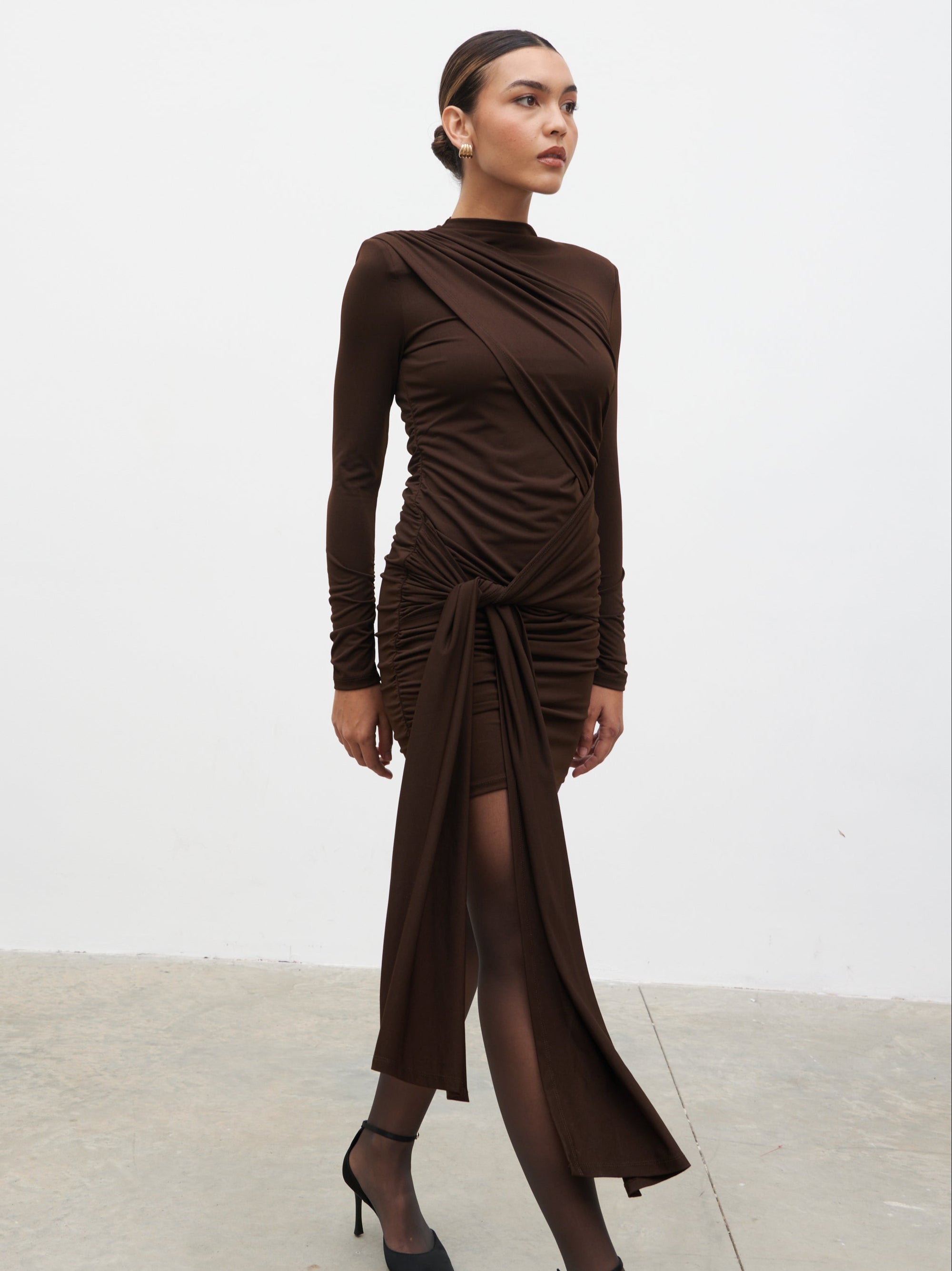 Raya Drape Jersey Mini Dress