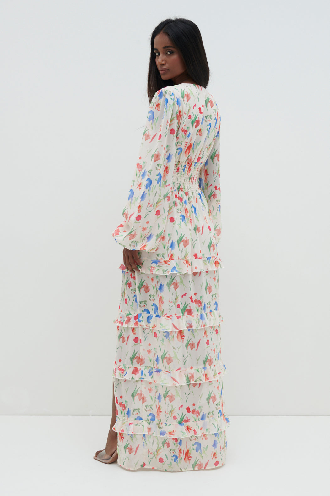 Rochelle Shirred Waist Maxi Dress - Dainty Floral