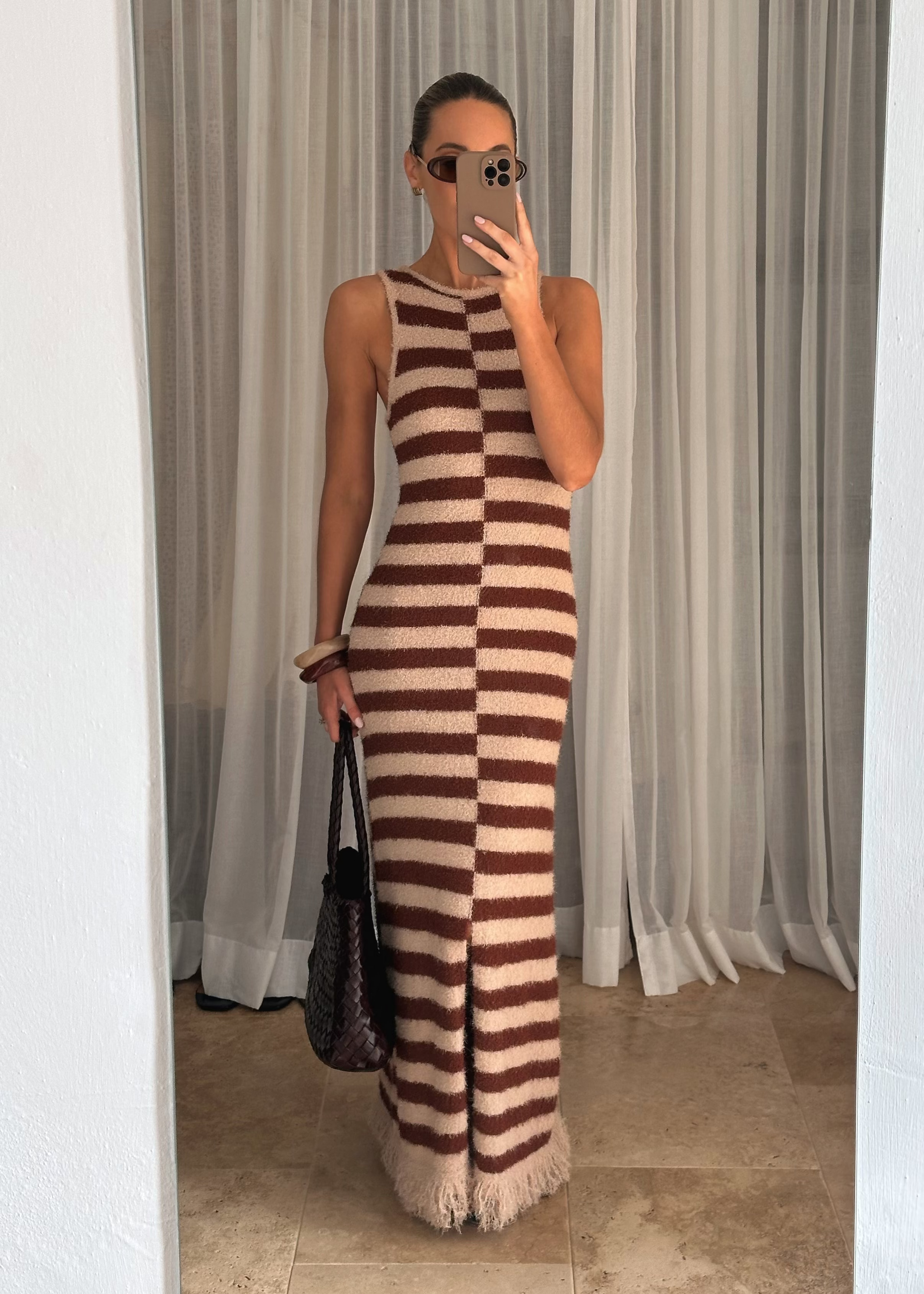 Toscana Stripe Detail Knit Maxi Dress