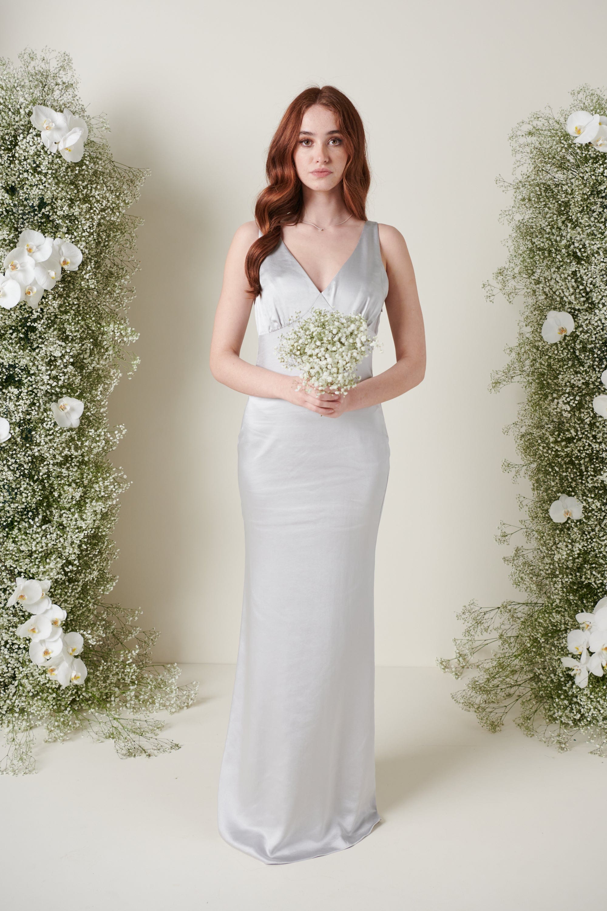 Esmee Maxi Bridesmaid Dress - Matte Silver