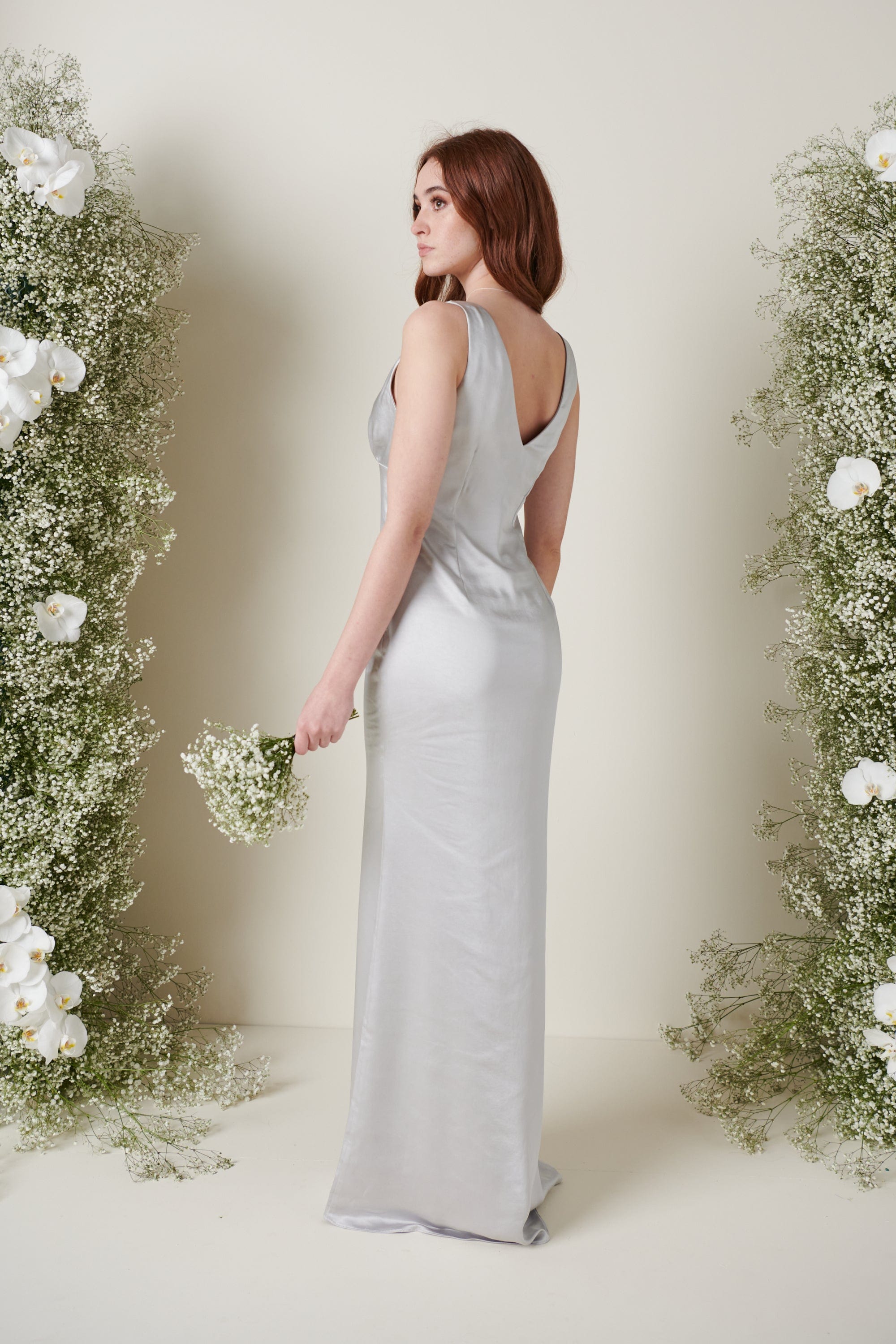 Esmee Maxi Bridesmaid Dress - Matte Silver
