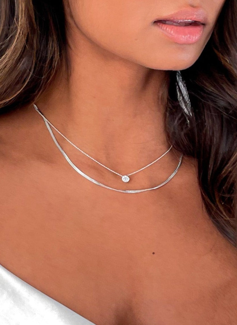 Zyanna Gem Stone Necklace - Recycled Silver