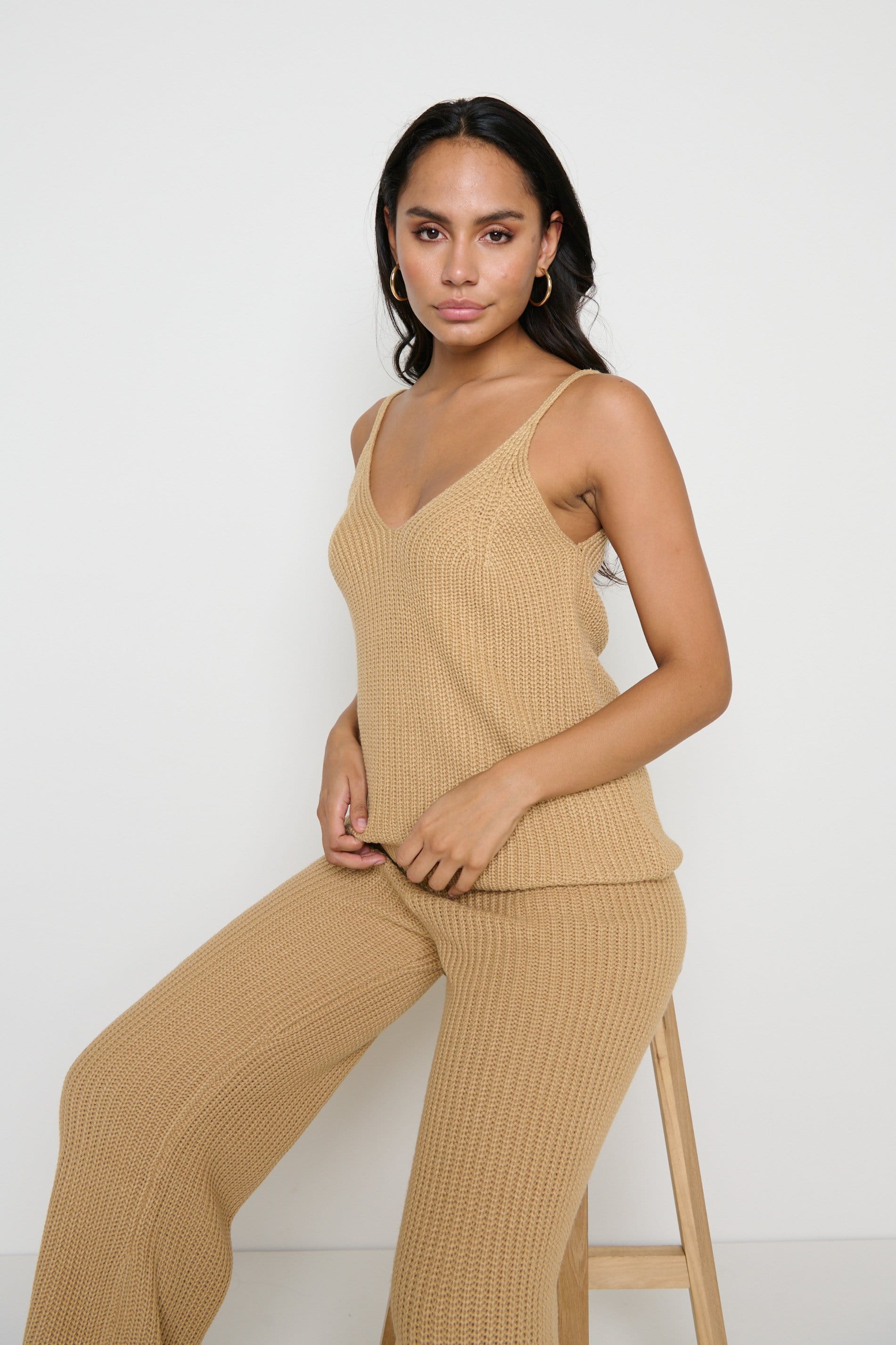 Renee Knitted Top - Camel