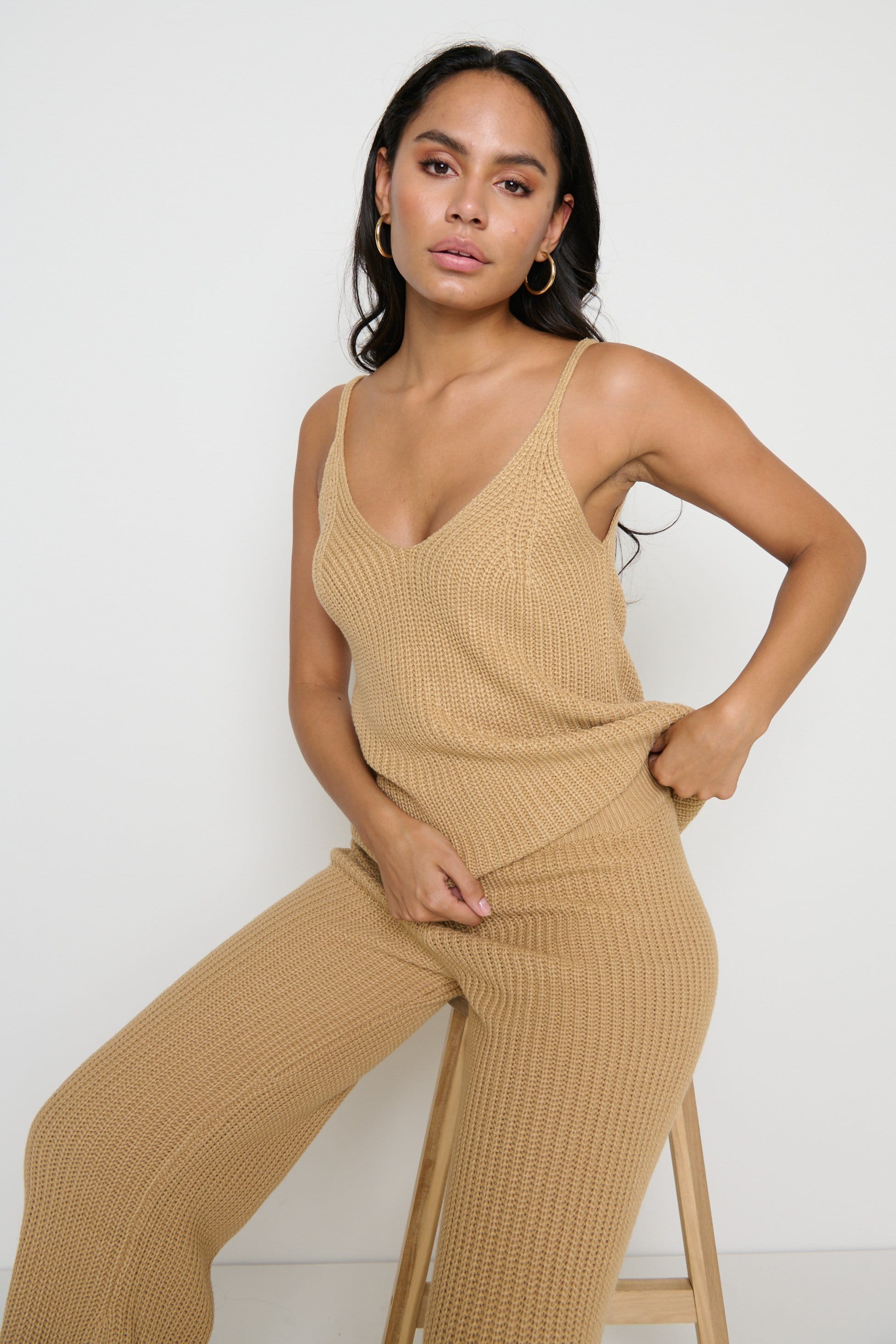 Renee Knitted Top - Camel