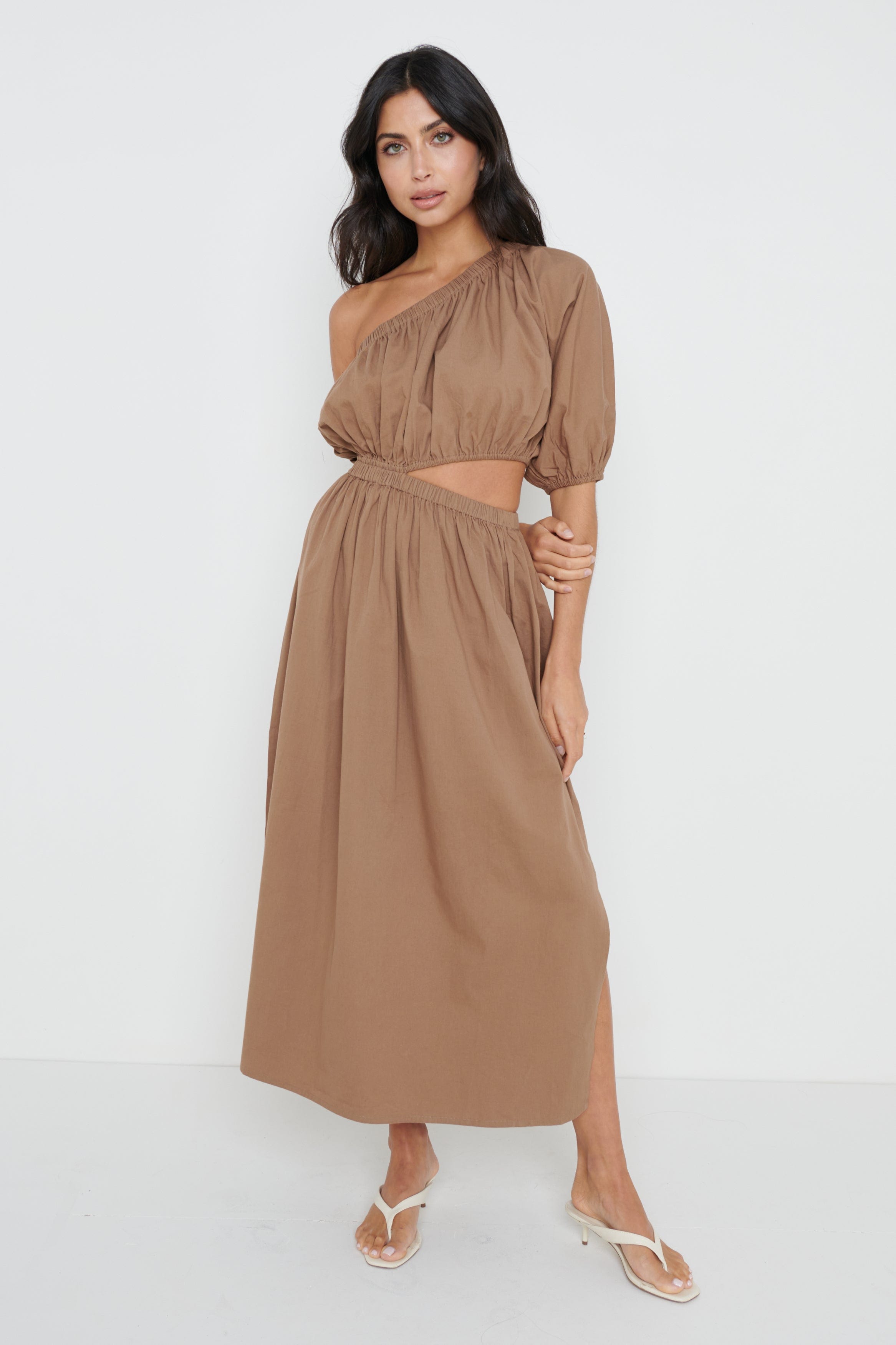Jude Cut Out Midaxi Dress - Brown