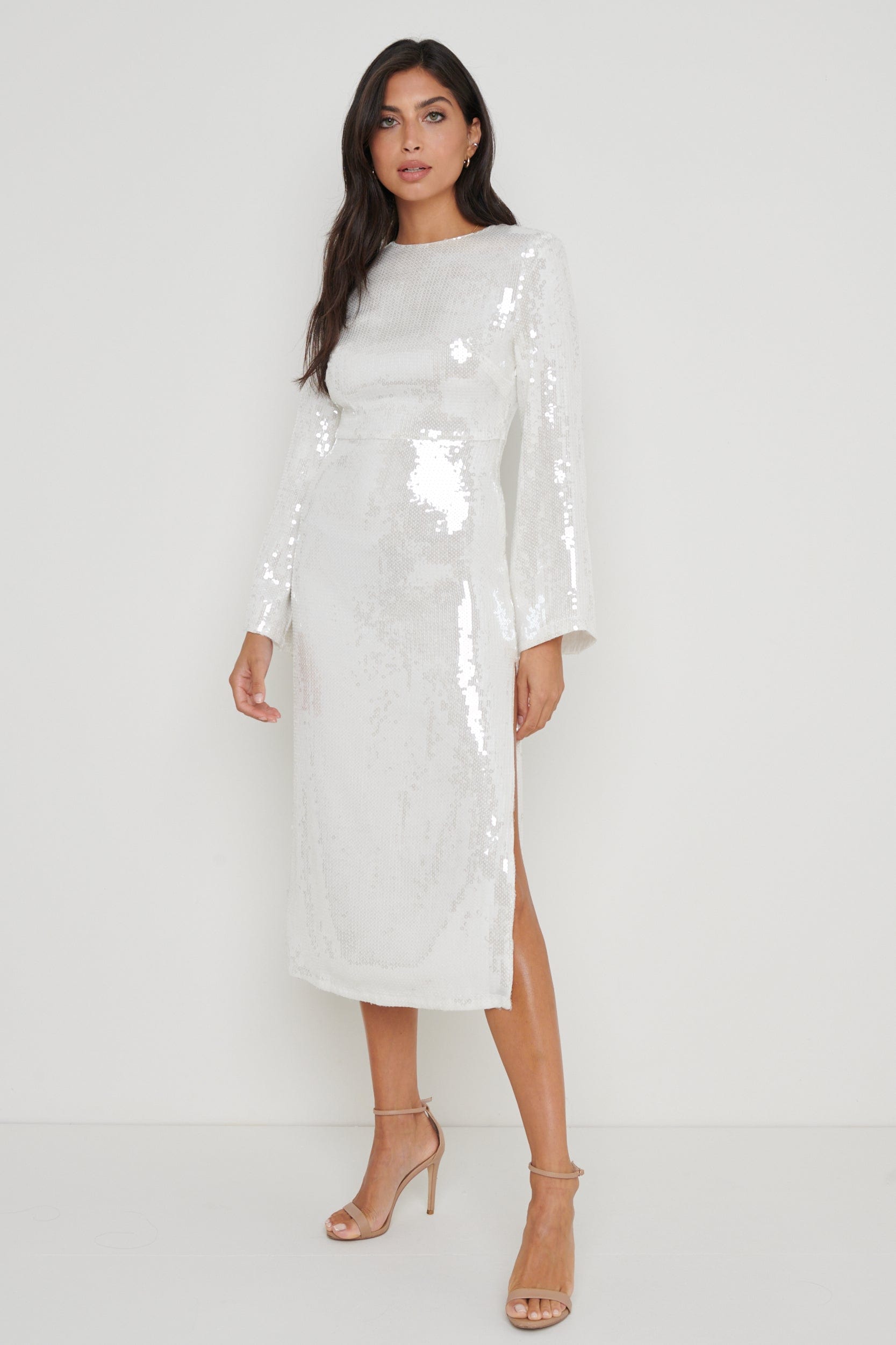 Lucia Sequin Dress - White