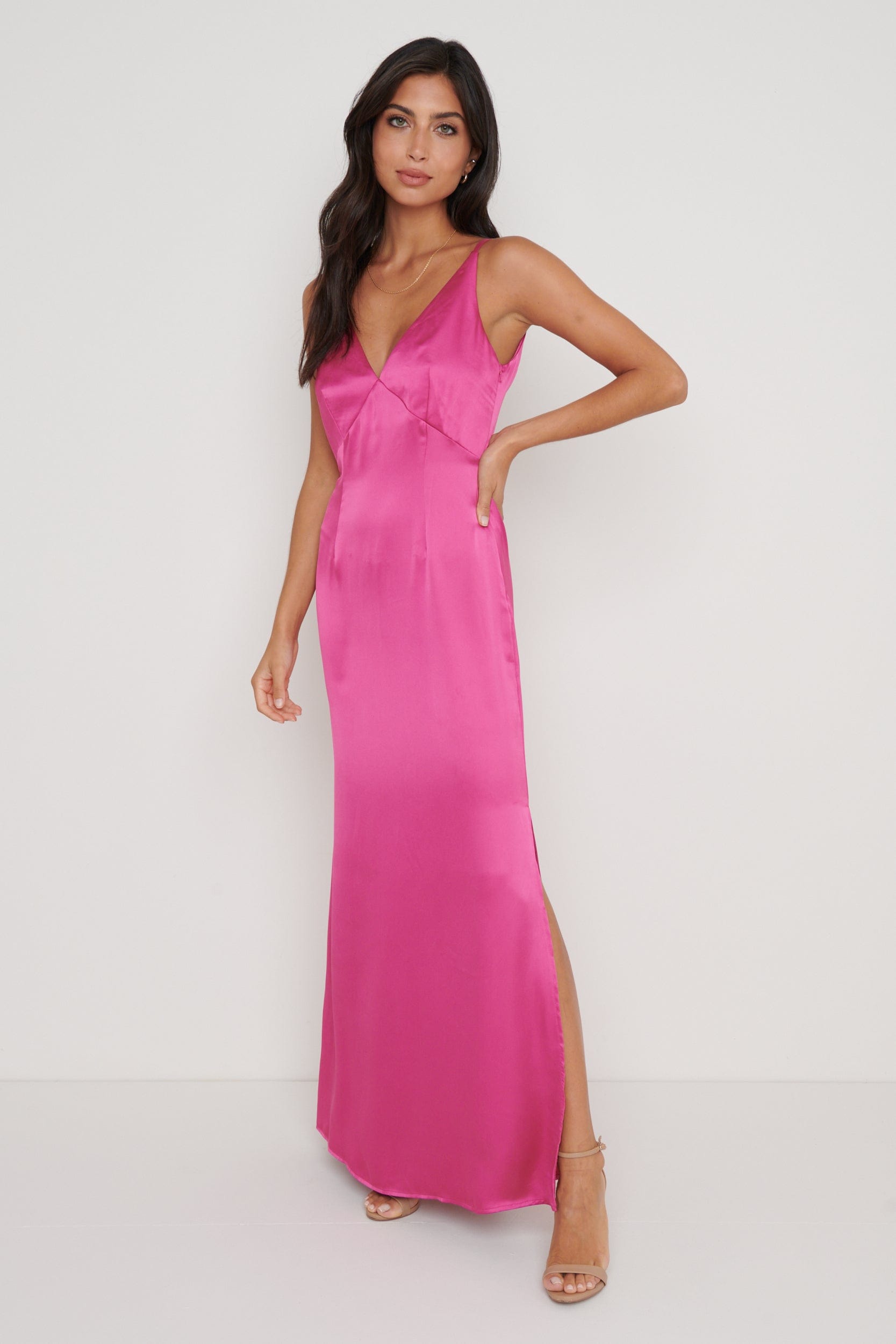 Priya Slip Maxi Dress - Pink