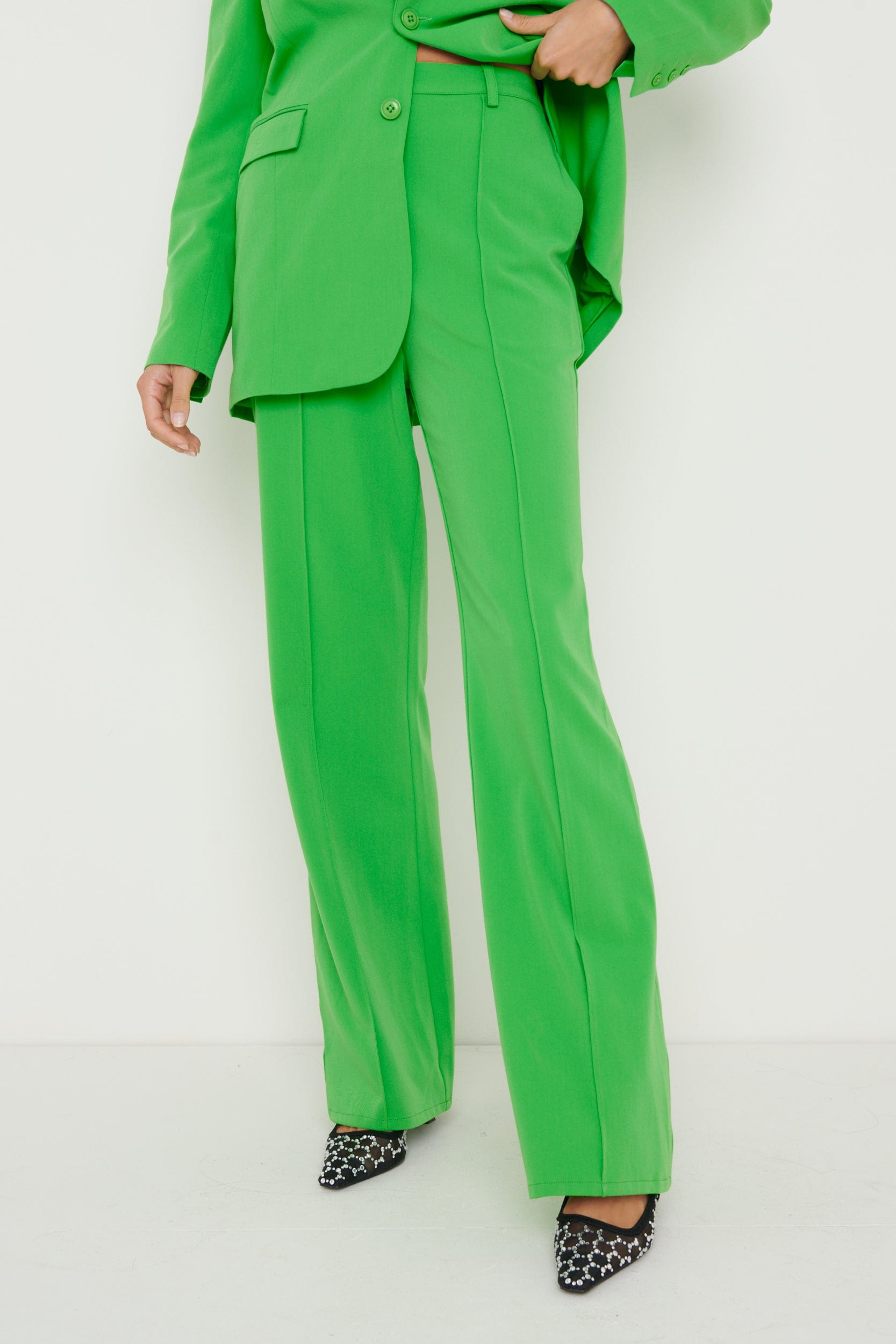 Tamsyn Super High Waisted Trousers - Bright Green