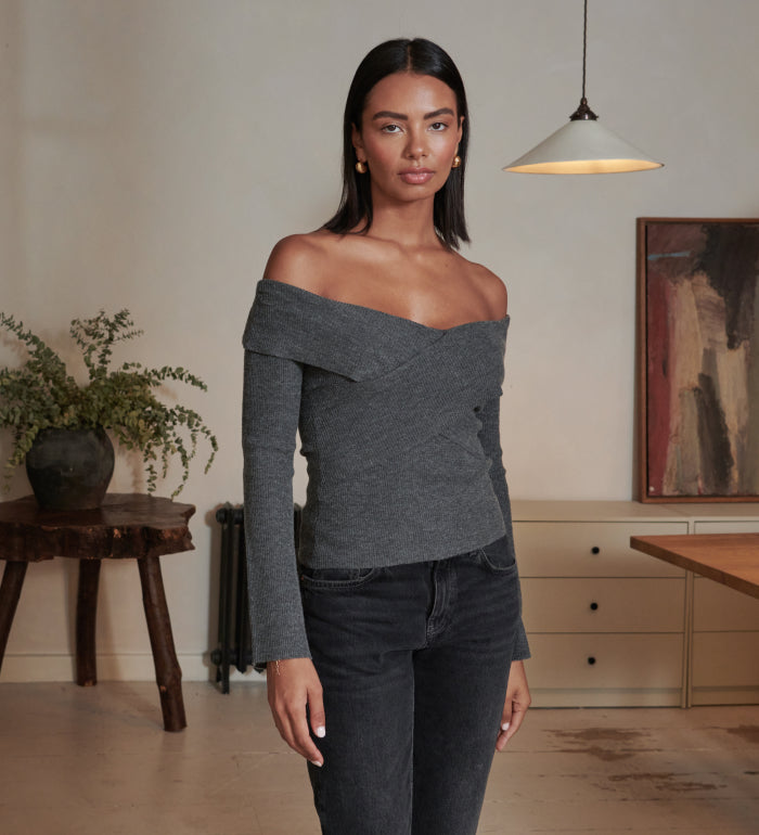 Daphne Cross Over Knit Top