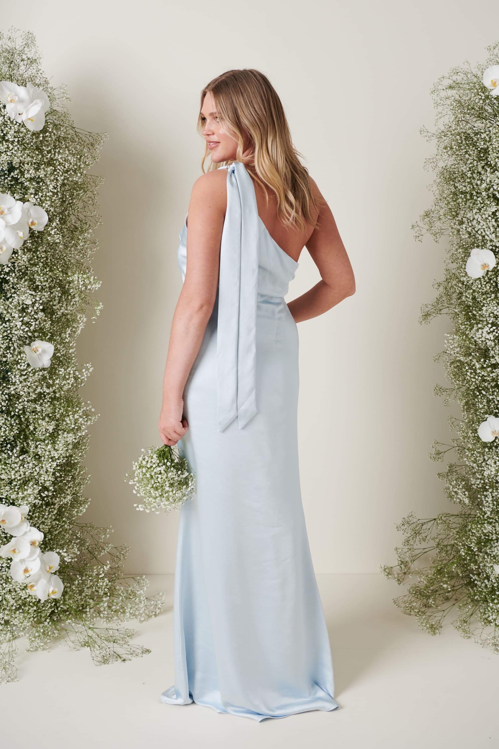 Amelia Tie Maxi Bridesmaid Dress - Matte Ice Blue Pretty Lavish Amelia Tie Maxi Bridesmaid Dress - Matte Ice Blue Pretty Lavish