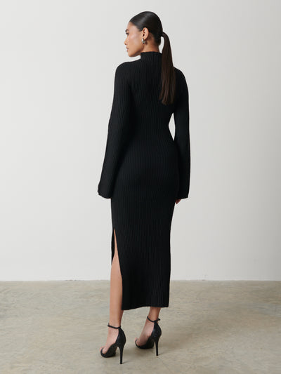 Baylee Soft Knit Midaxi Dress - Black – Pretty Lavish