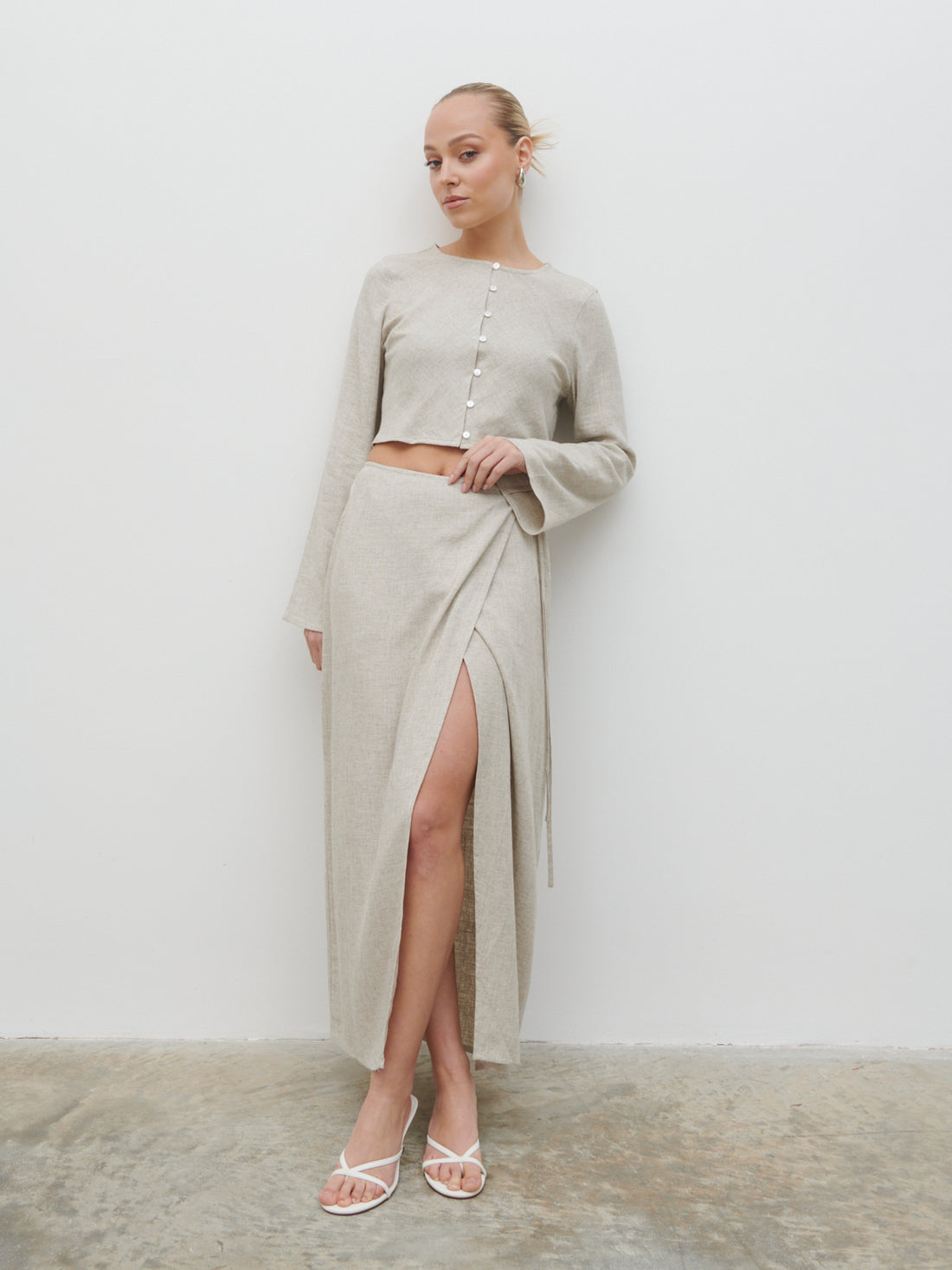 Abigail Plain Linen Pants