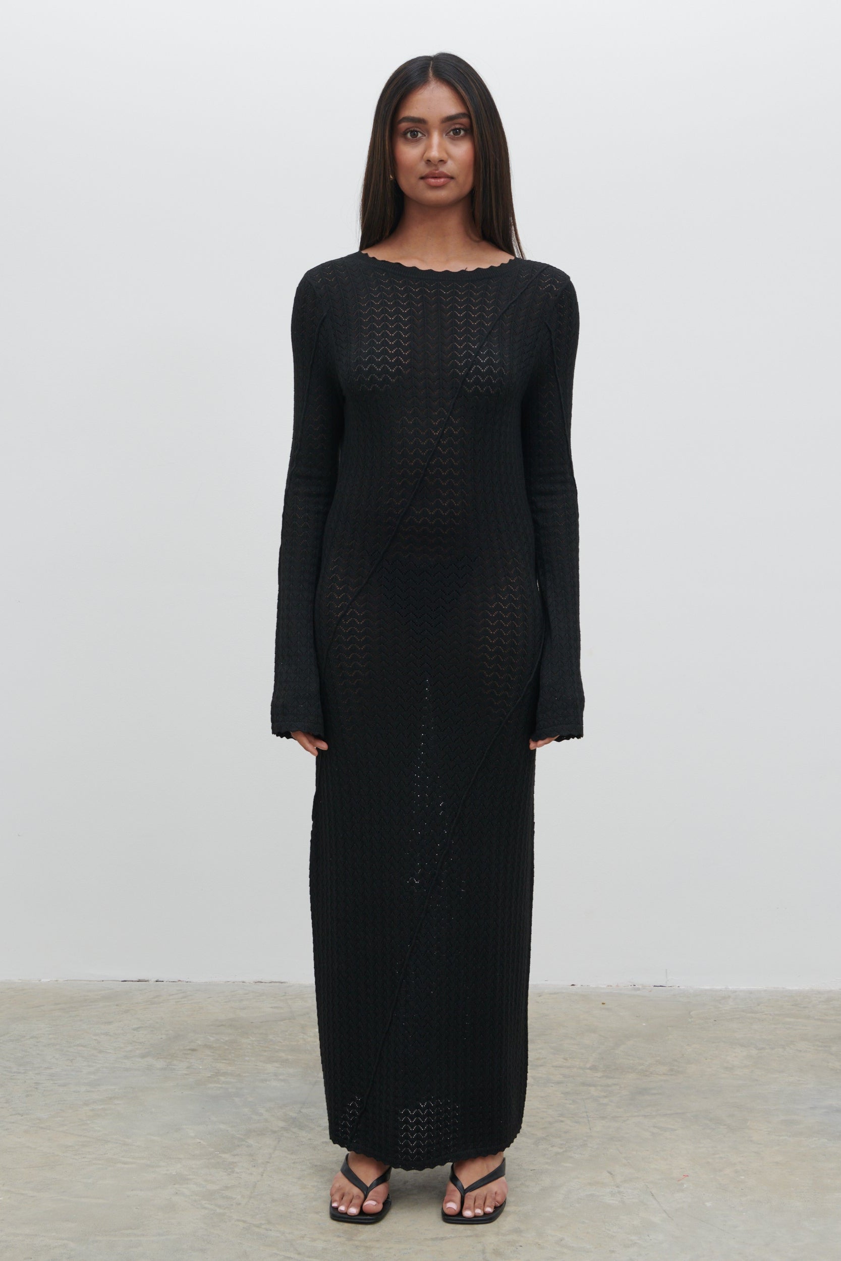 Adeline Knit Midaxi Dress - Black Pretty Lavish Adeline Knit Midaxi Dress - Black Pretty Lavish