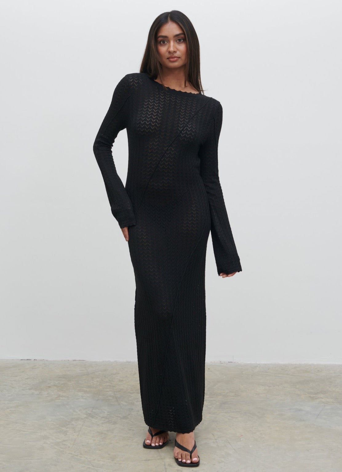 Adeline Knit Midaxi Dress - Black Pretty Lavish Adeline Knit Midaxi Dress - Black Pretty Lavish