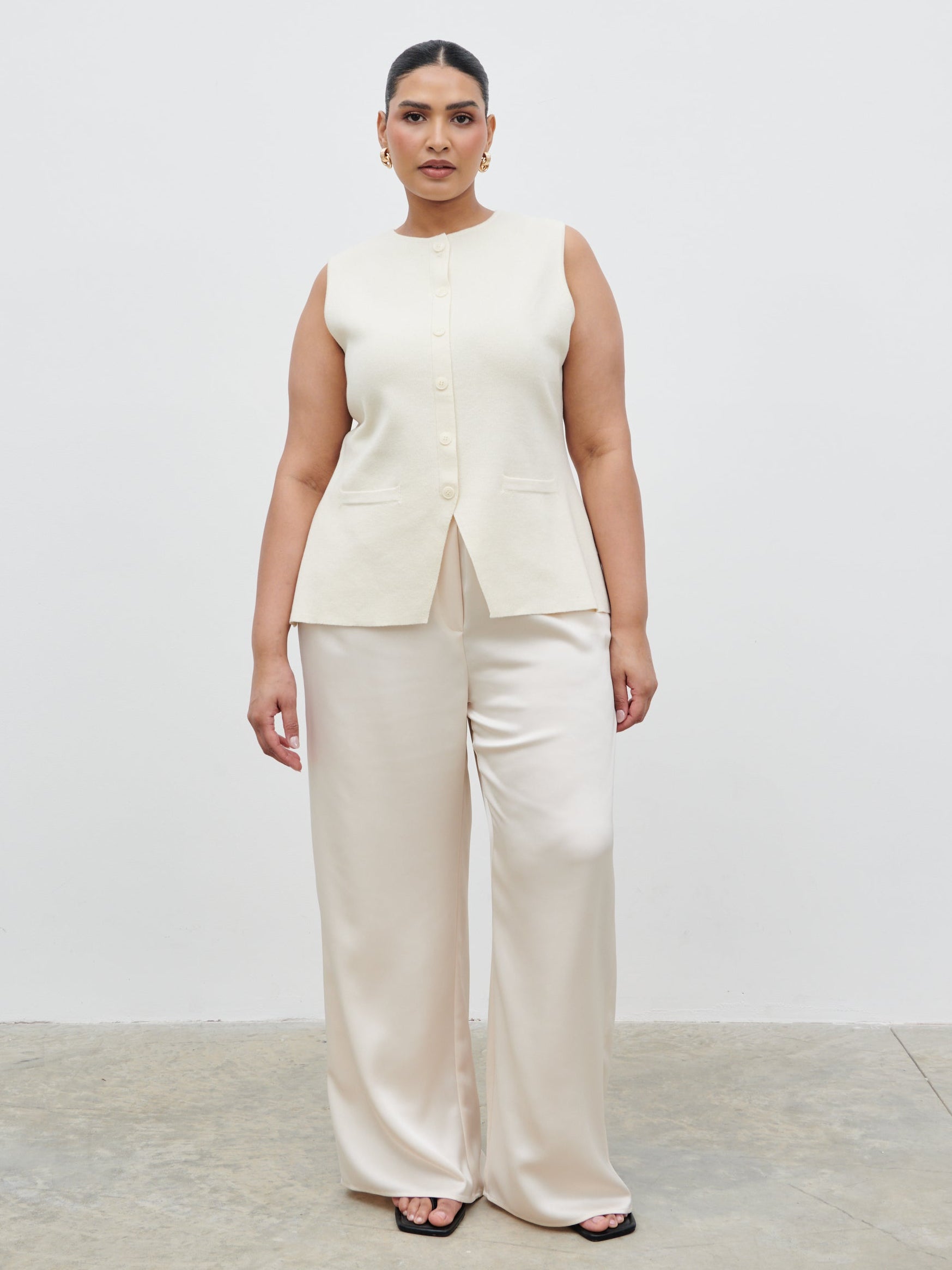 Alba Knit Longline Waistcoat Curve