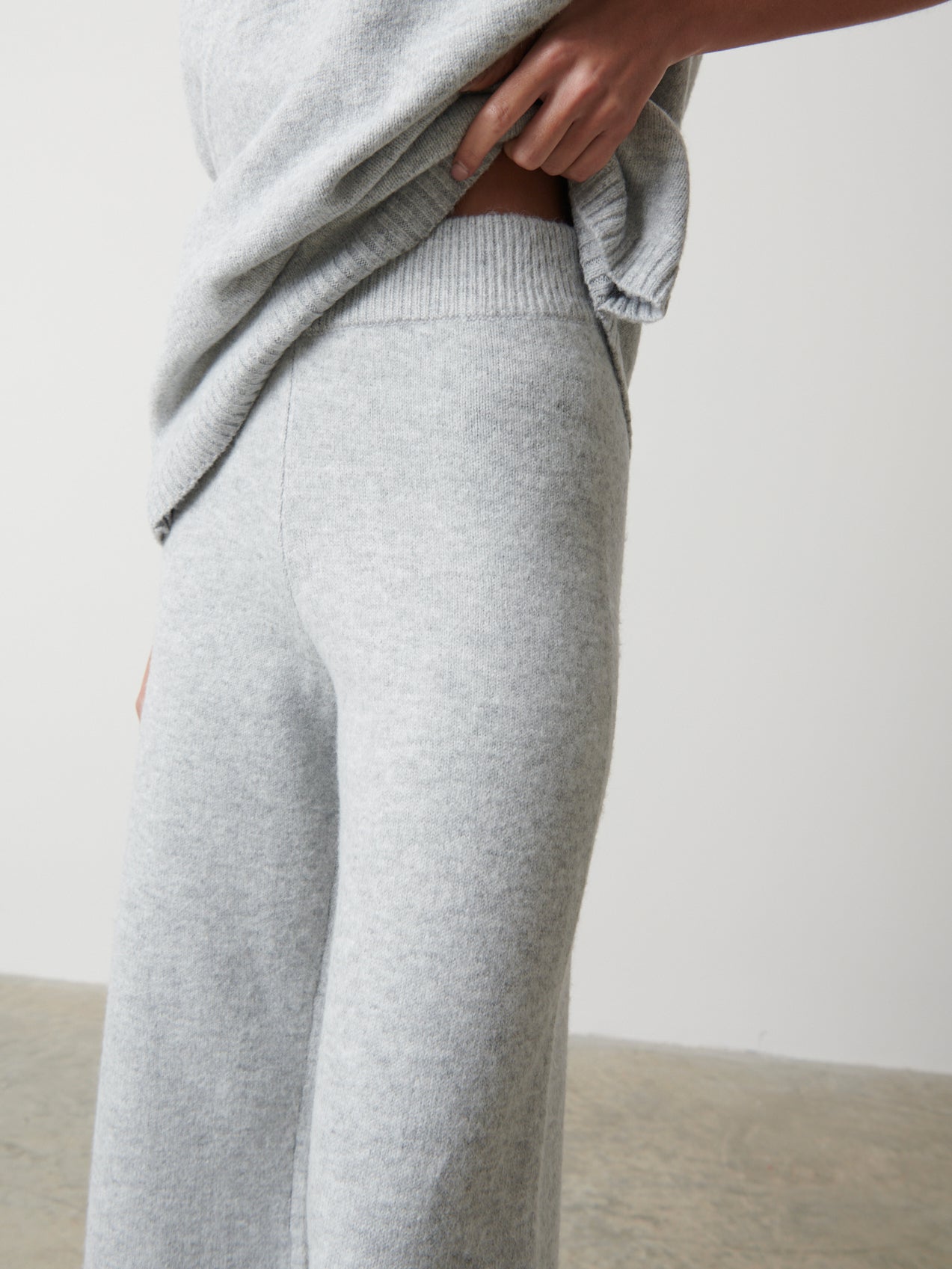 Alexia Soft Marl Cosy Trouser - Grey