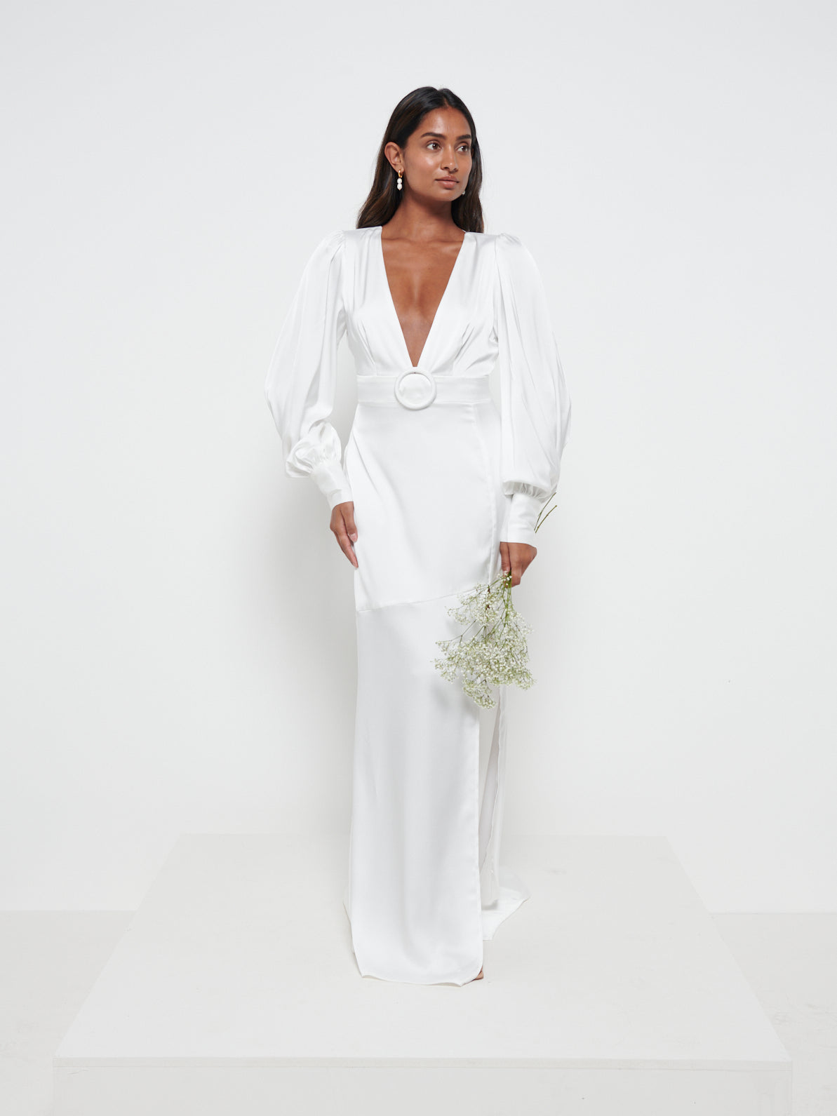 Alexis Belted Maxi Dress - Ivory