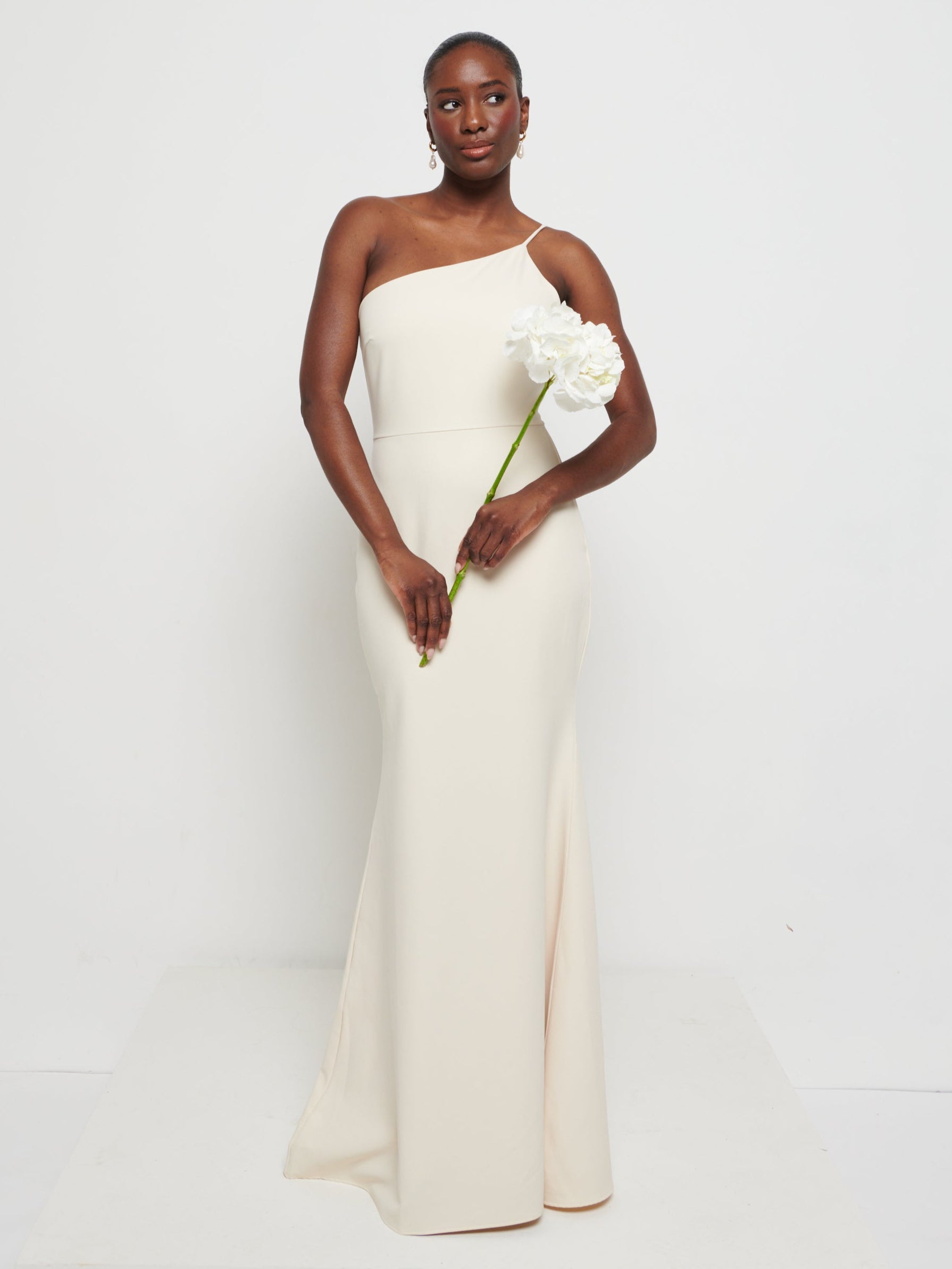 Amelia Crepe Maxi Bridesmaid Dress - Champagne Pretty Lavish Amelia Crepe Maxi Bridesmaid Dress - Champagne Pretty Lavish