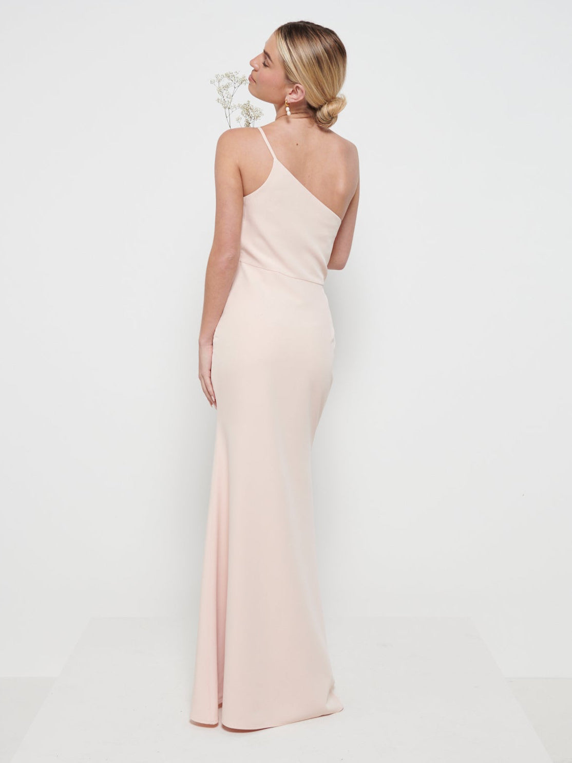 Crepe Bridesmaid Dresses Uk Six Stories Blue High Cowl Neck Drape Crepe Bridesmaid  Dress