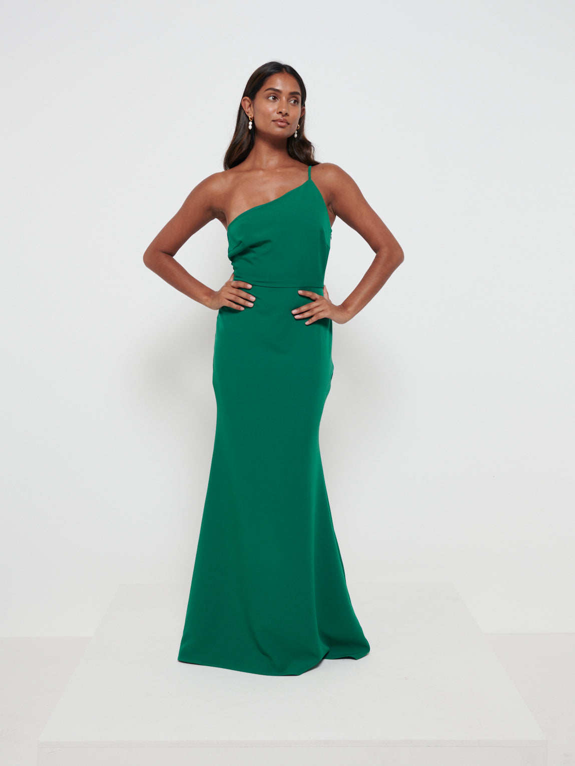 Amelia Crepe Maxi Bridesmaid Dress - Emerald
