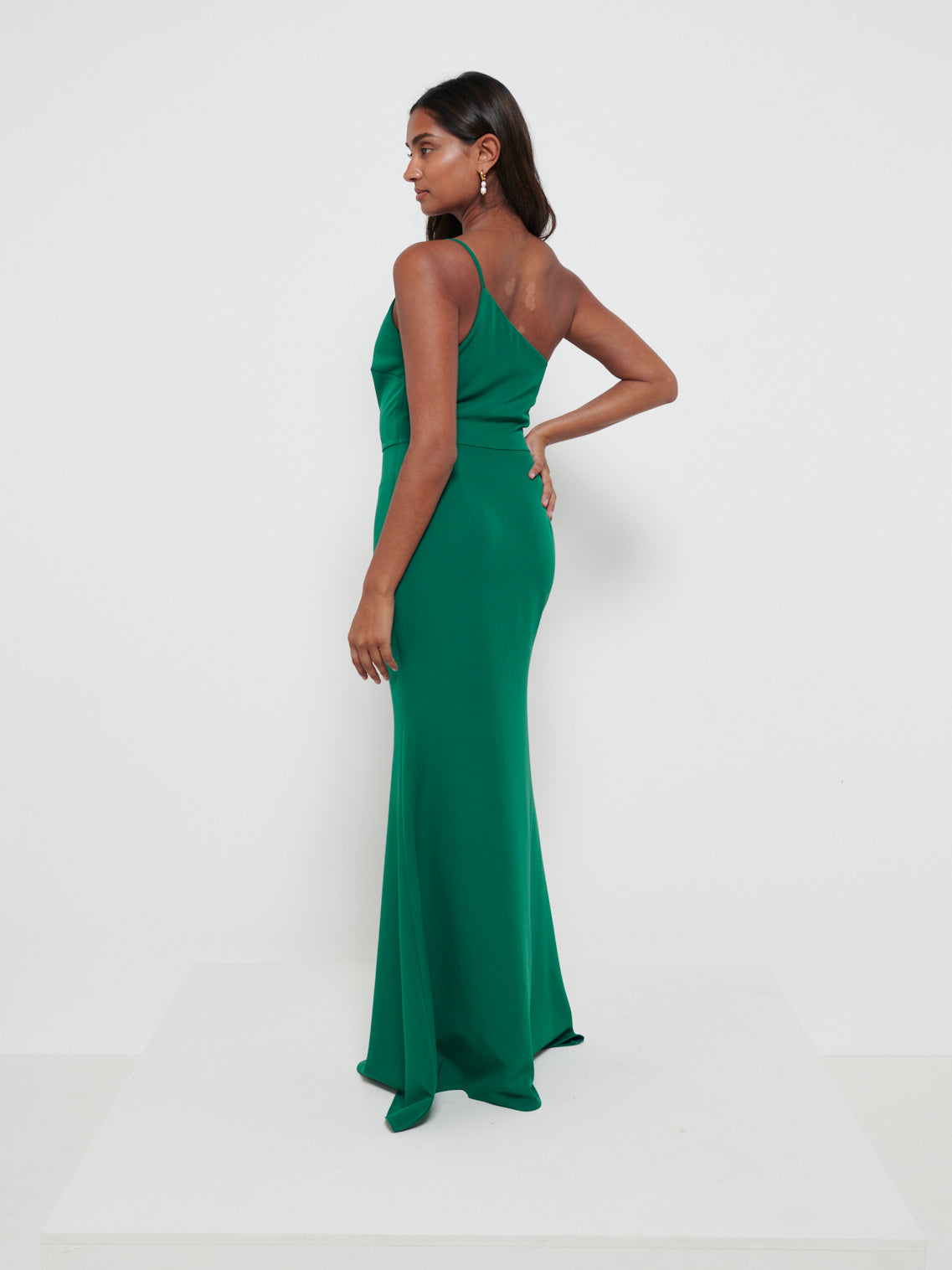Amelia Crepe Maxi Bridesmaid Dress - Emerald