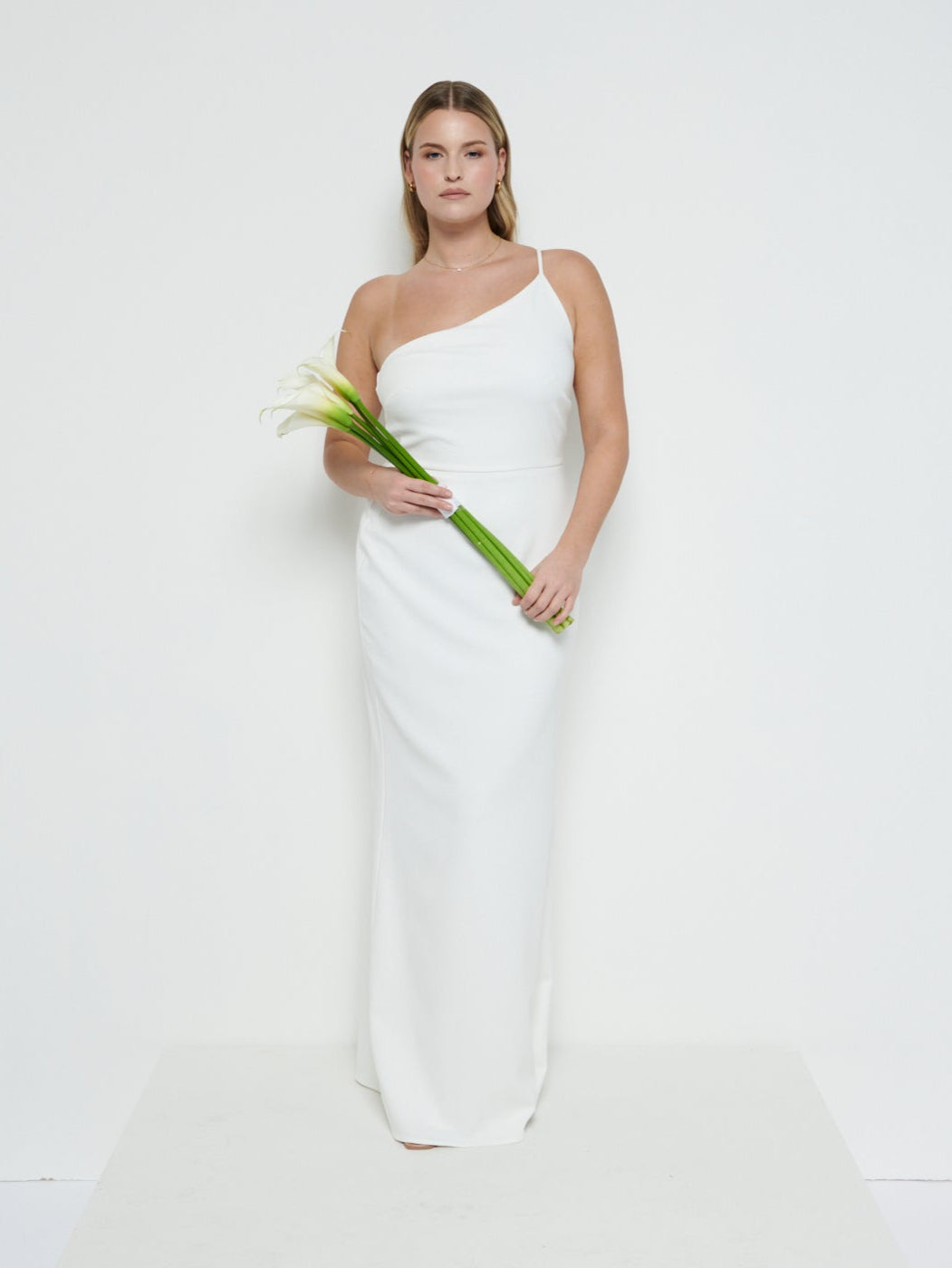 Amelia Crepe Maxi Bridesmaid Dress - Ivory Amelia Crepe Maxi Bridesmaid Dress - Ivory