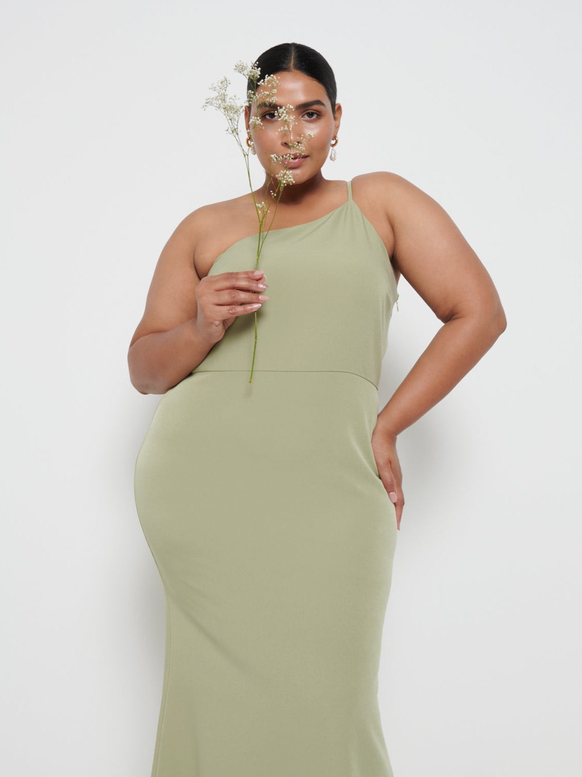 Olive green plus size maxi dress Clearance