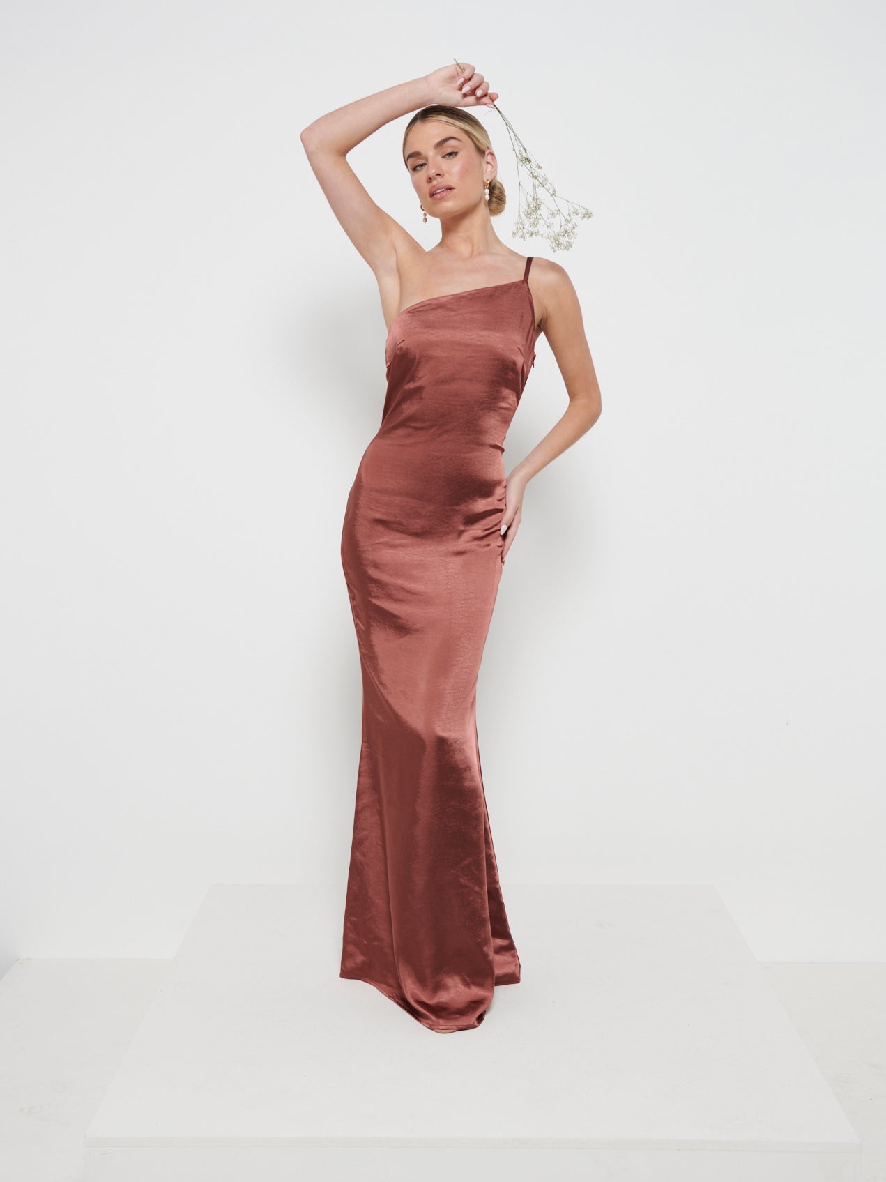 Amelia Maxi Bridesmaid Dress - Matte Mahogany