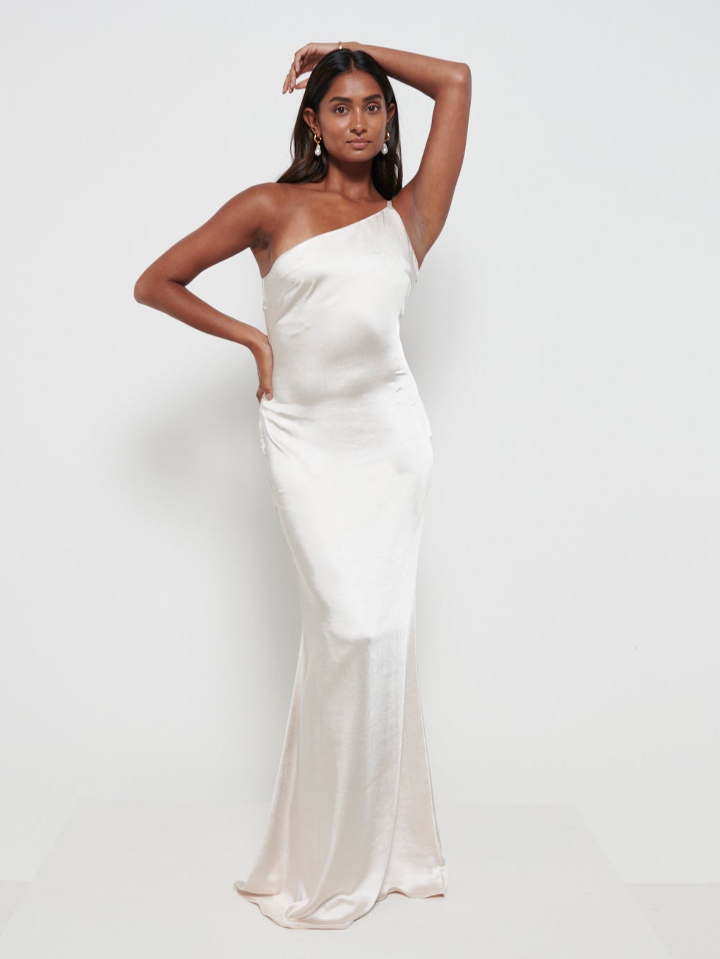 Amelia Maxi Bridesmaid Dress Matte Champagne