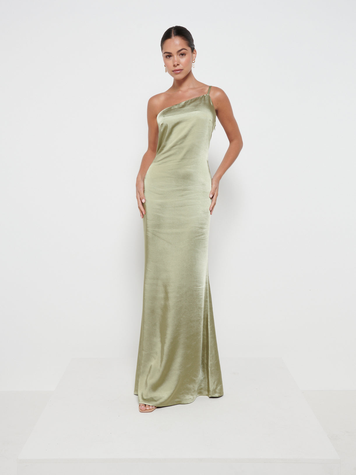 Amelia Maxi Bridesmaid Dress - Matte Olive – Pretty Lavish