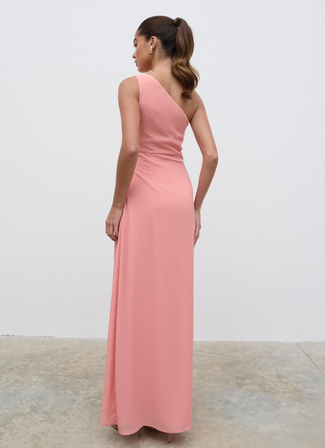 Amelia Ruched Maxi Dress  - Apricot Ice