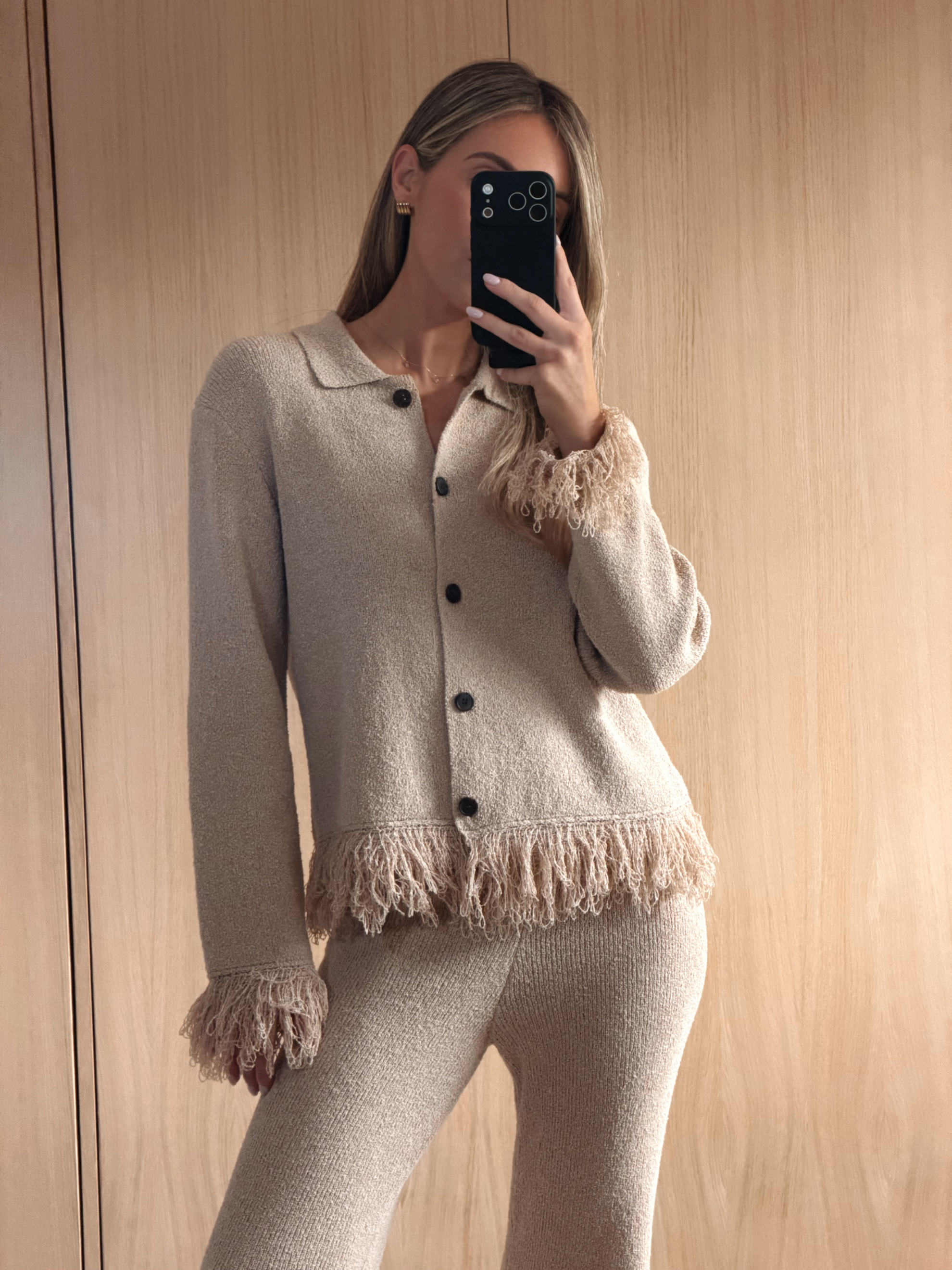 Analeia Fringe Knit Cardigan